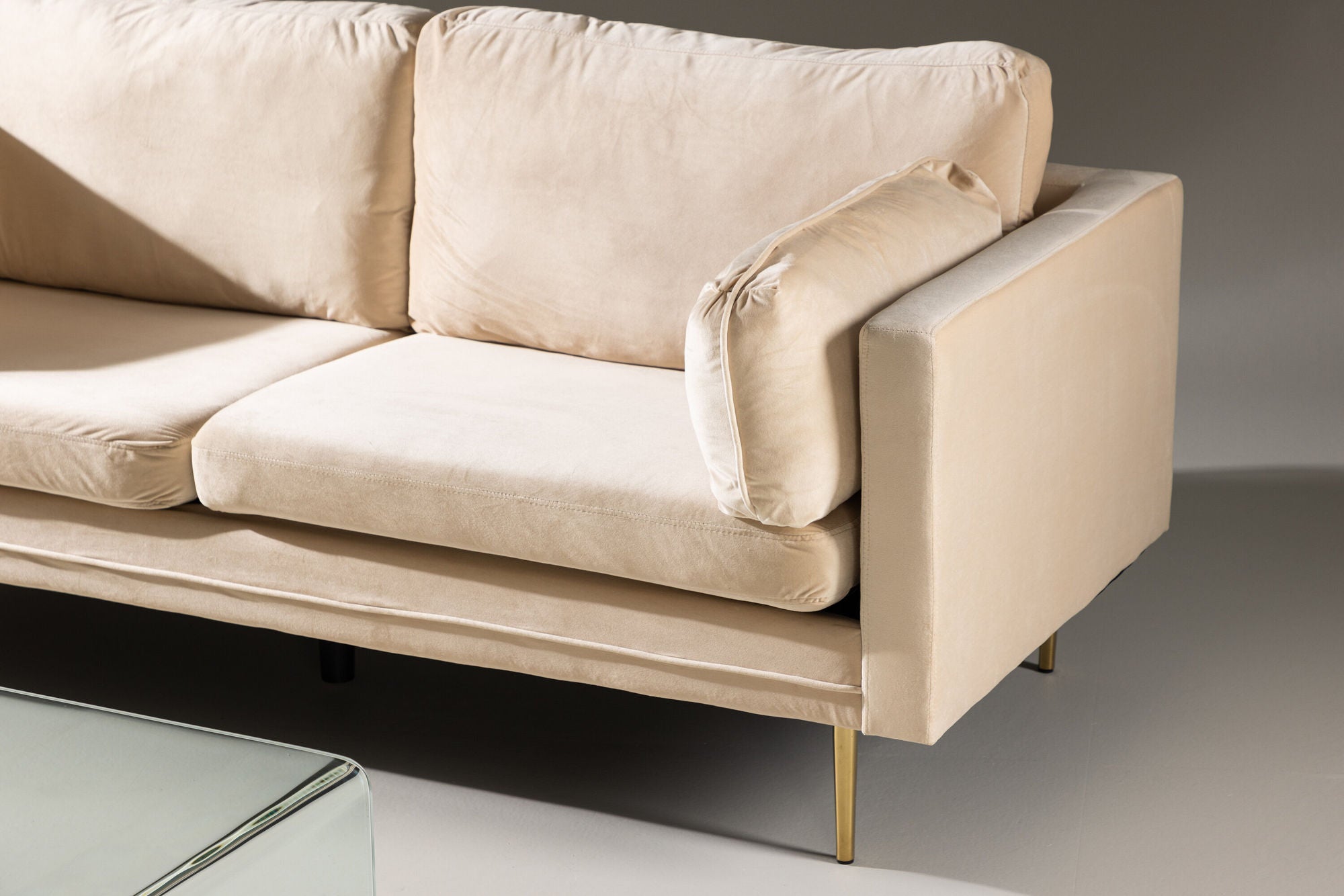 Venture Home Boom - 3 seat sofa Velvet - Creme