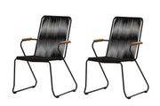 Venture Home Bois Armchair 2-pack - Black Alu / Black Rope / Acacia