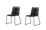 Venture Home Lindos Stacking stol 2-pack - Black Alu / Black Rope