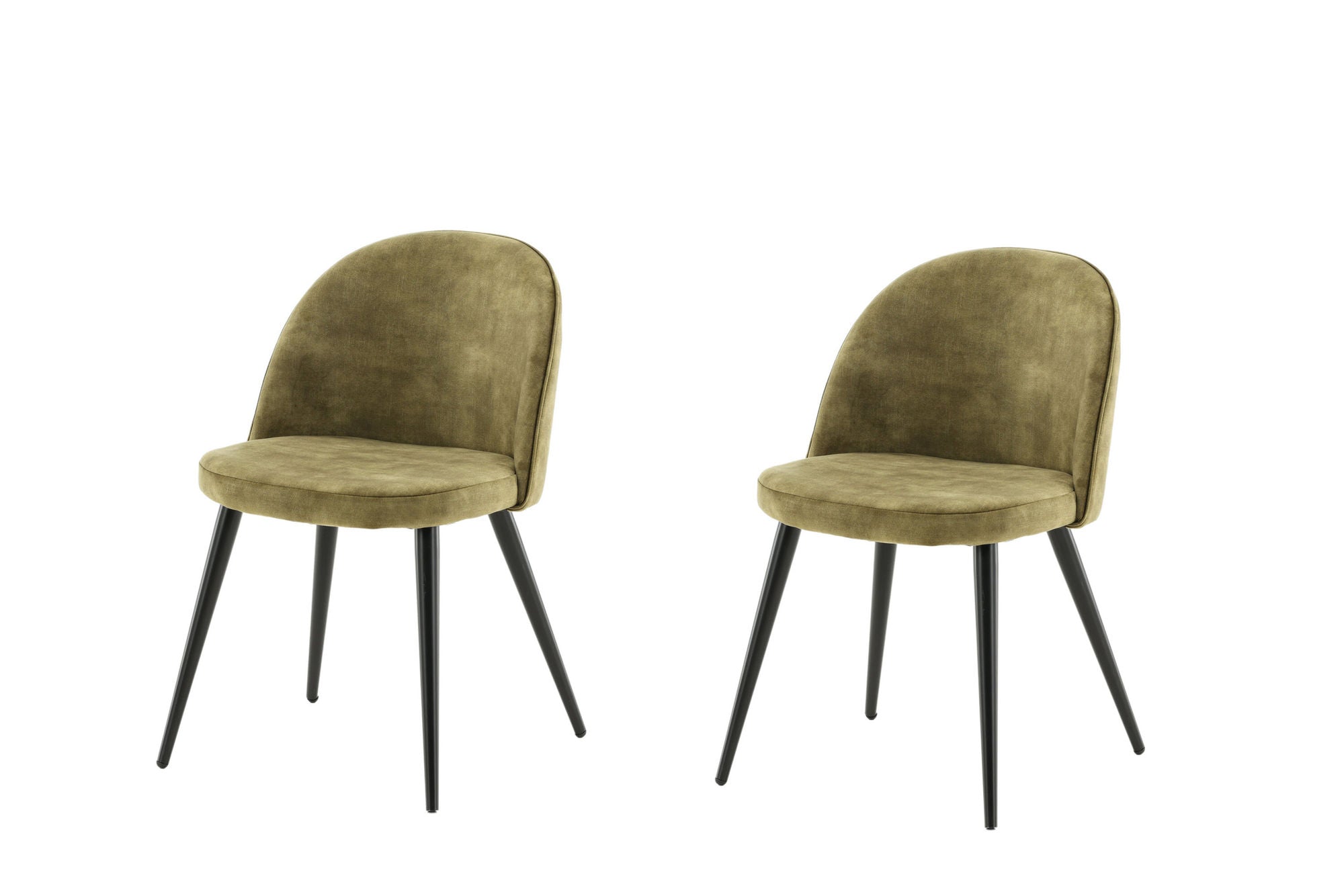 Venture Home Velvet Spisebordsstol 2-pack - Black legs - Dusty Green Velvet