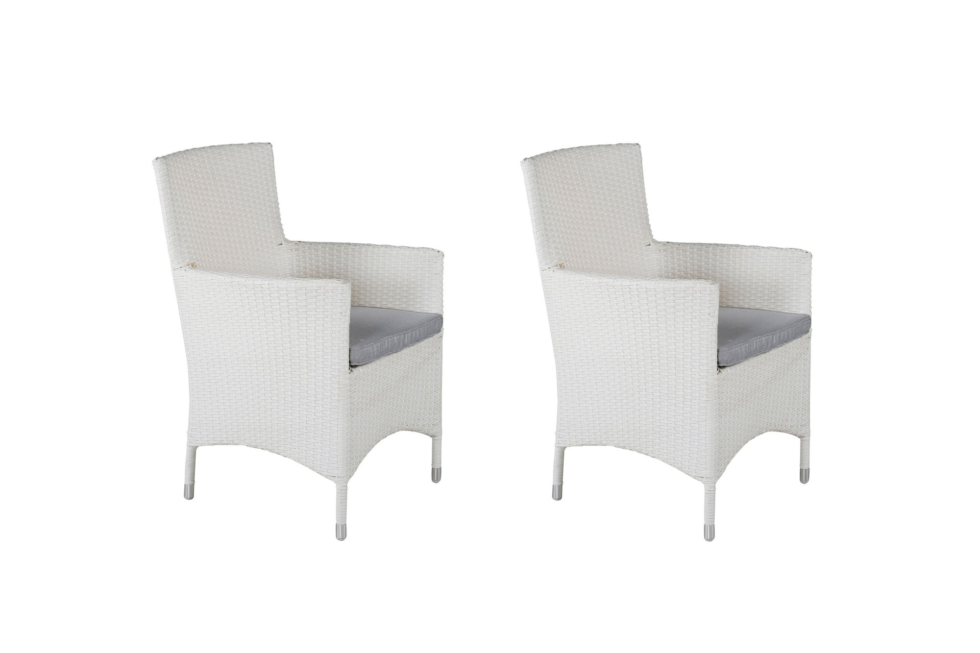 Venture Home Malin Karmstol Med Dyna 2-pack - Vit / Grå Dyna