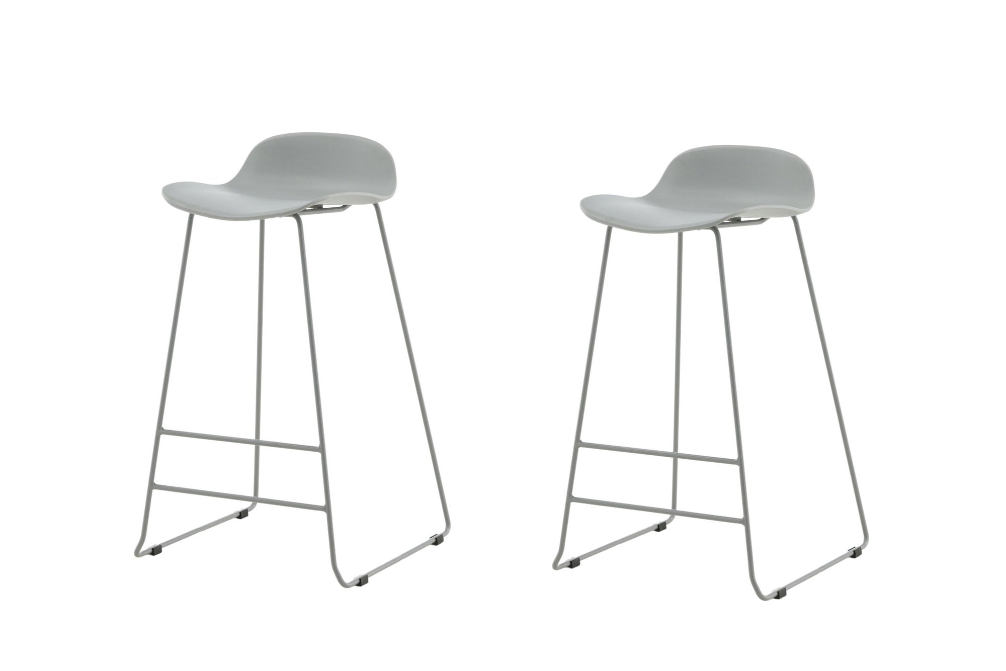 Venture Home Wave Bar stol 2-pack - Grey Legs - Grey Plastic