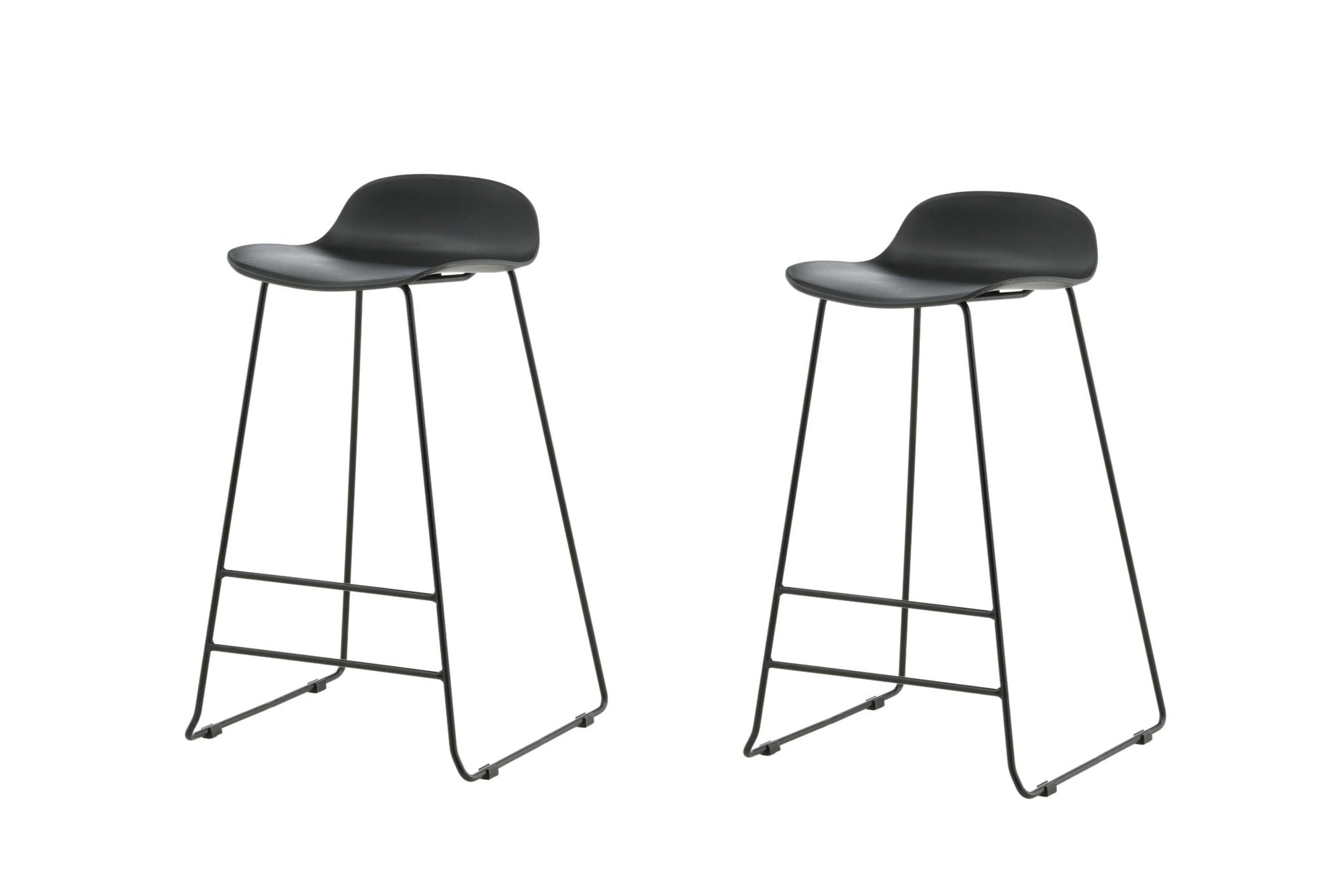 Venture Home Wave Bar stol 2-pack - Black Legs - Black Plastic