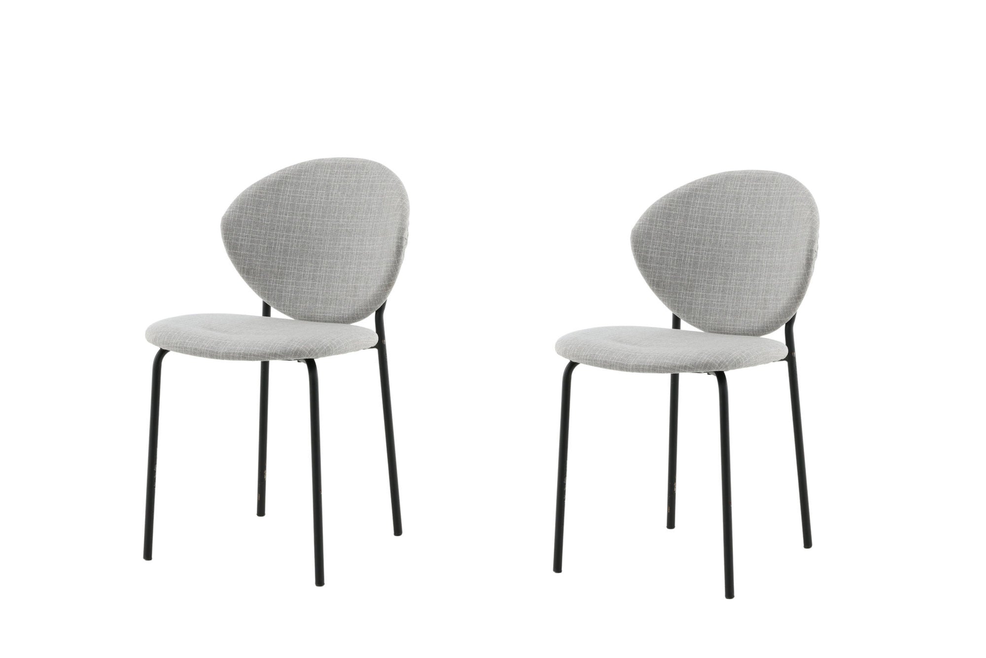 Venture Home Vault Spisebordsstol 2-pack - Black Legs - Grey Fabric
