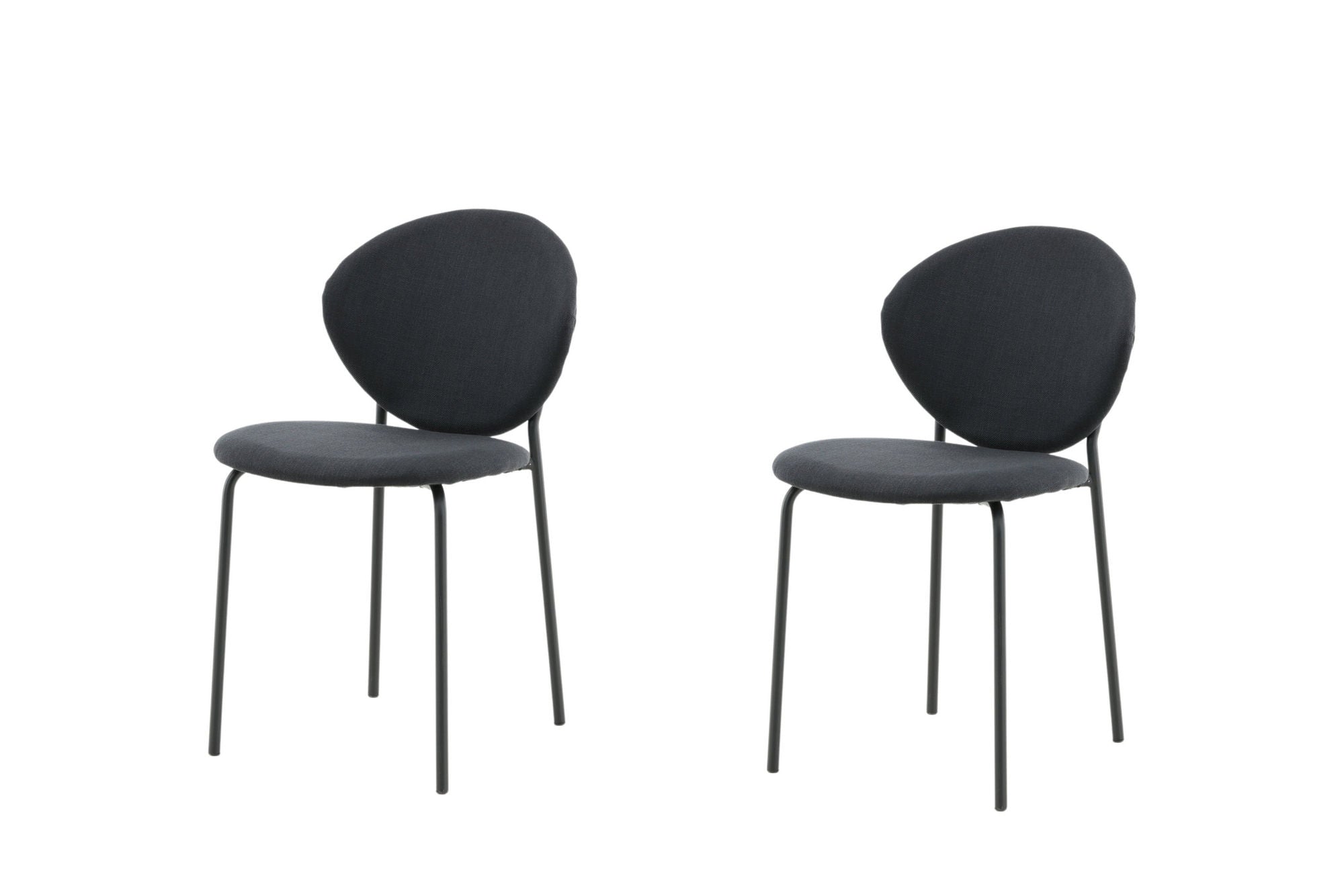Venture Home Vault Spisebordsstol 2-pack - Black Legs - Black Fabric