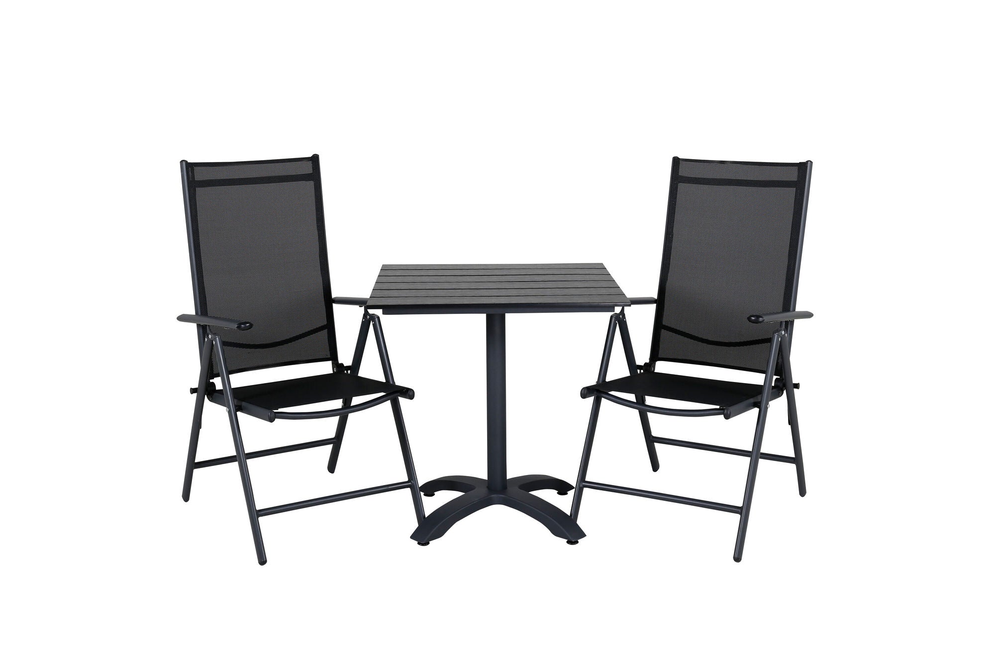 Venture Home Colorado - Cafébord - 70*70 - Matt Svart / Svart Aintwood+Break 5:pos stol - B