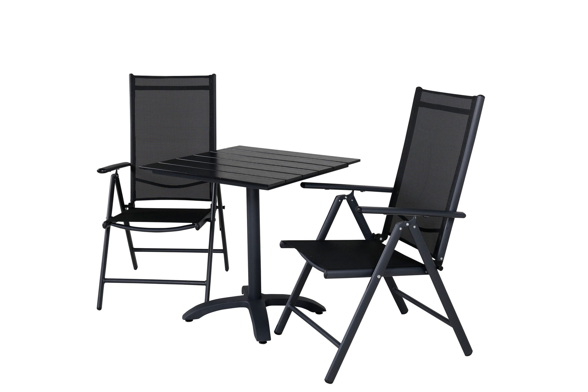 Venture Home Colorado - Cafébord - 70*70 - Matt Svart / Svart Aintwood+Break 5:pos stol - B