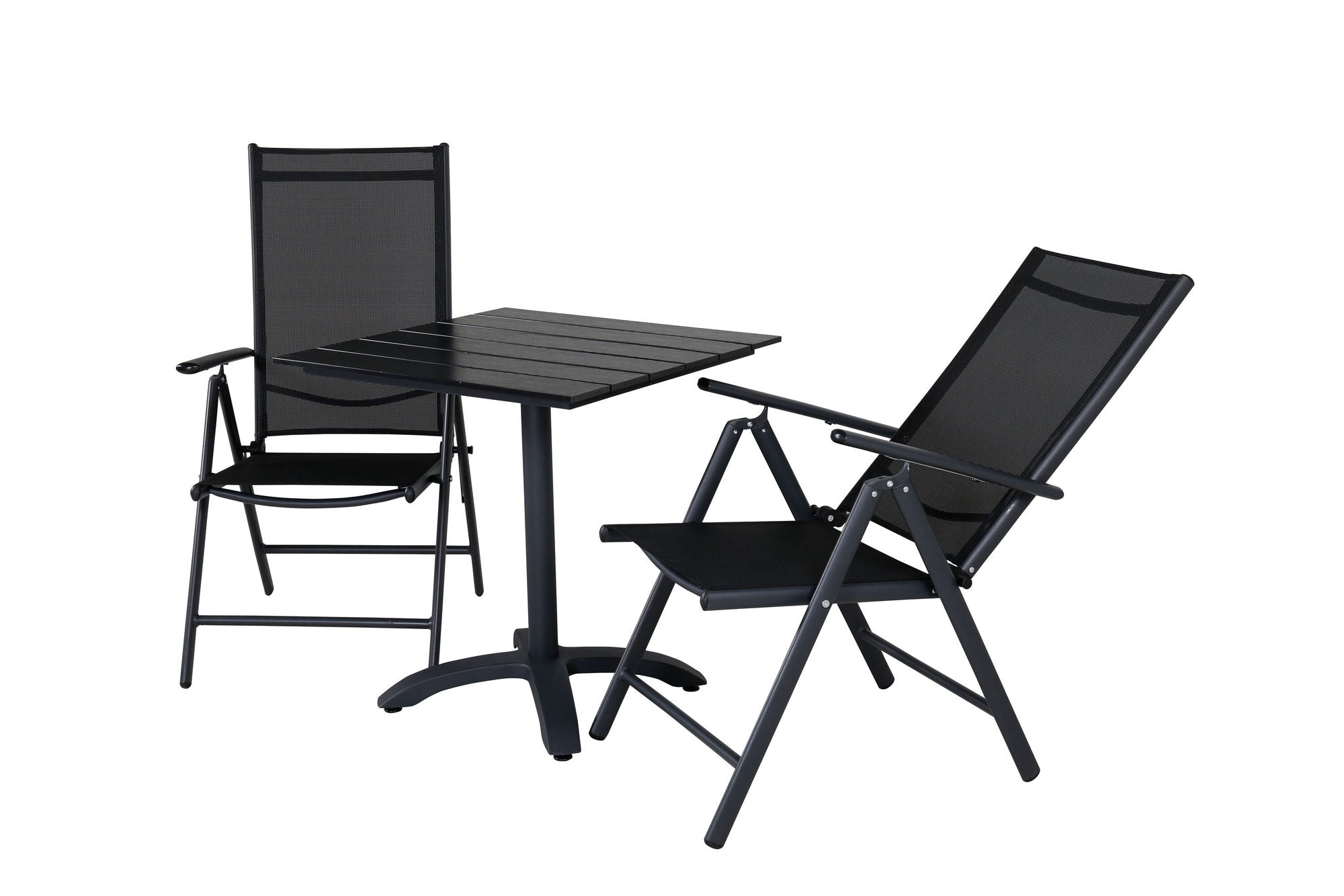 Venture Home Colorado - Cafébord - 70*70 - Matt Svart / Svart Aintwood+Break 5:pos stol - B