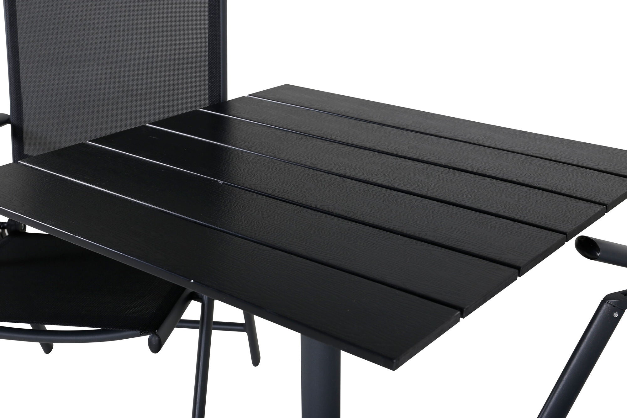 Venture Home Colorado - Cafébord - 70*70 - Matt Svart / Svart Aintwood+Break 5:pos stol - B