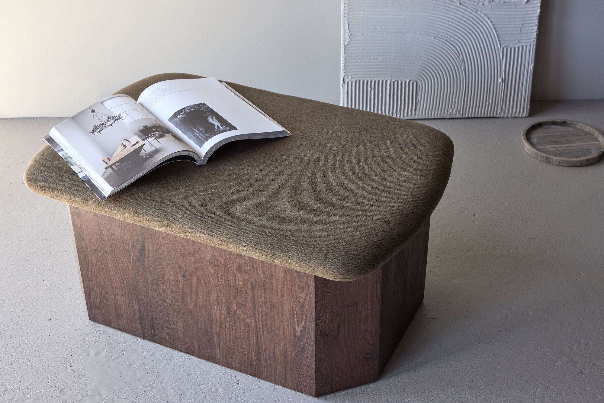 Venture Home Todd Ottoman - Mocca/ Brown
