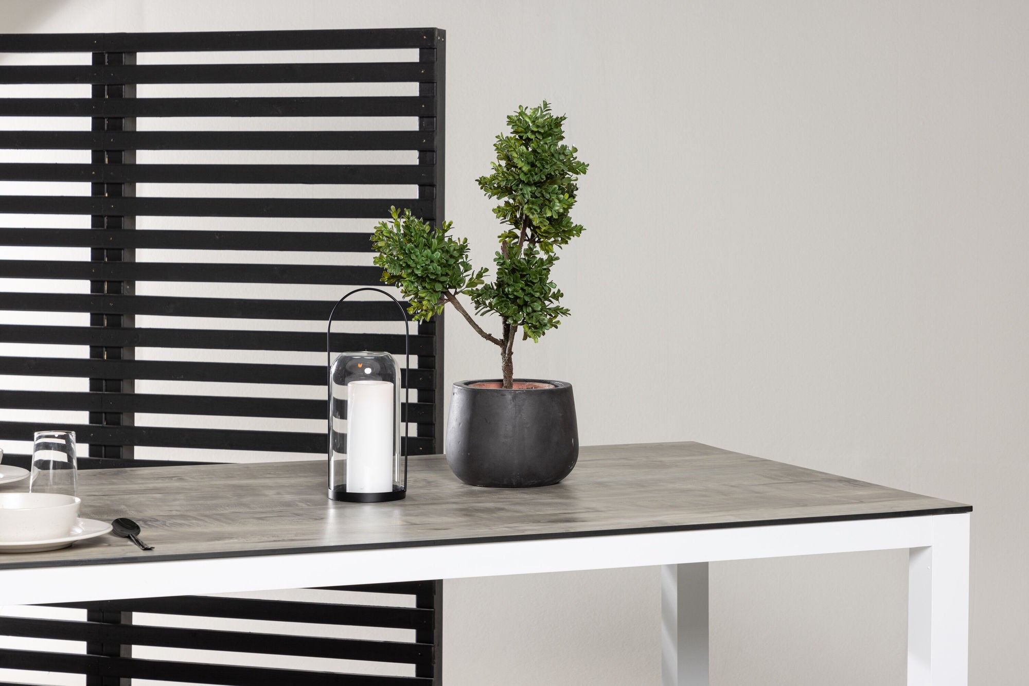 Venture Home Llama spisebord 205*100 - White Alu / Grey HPL