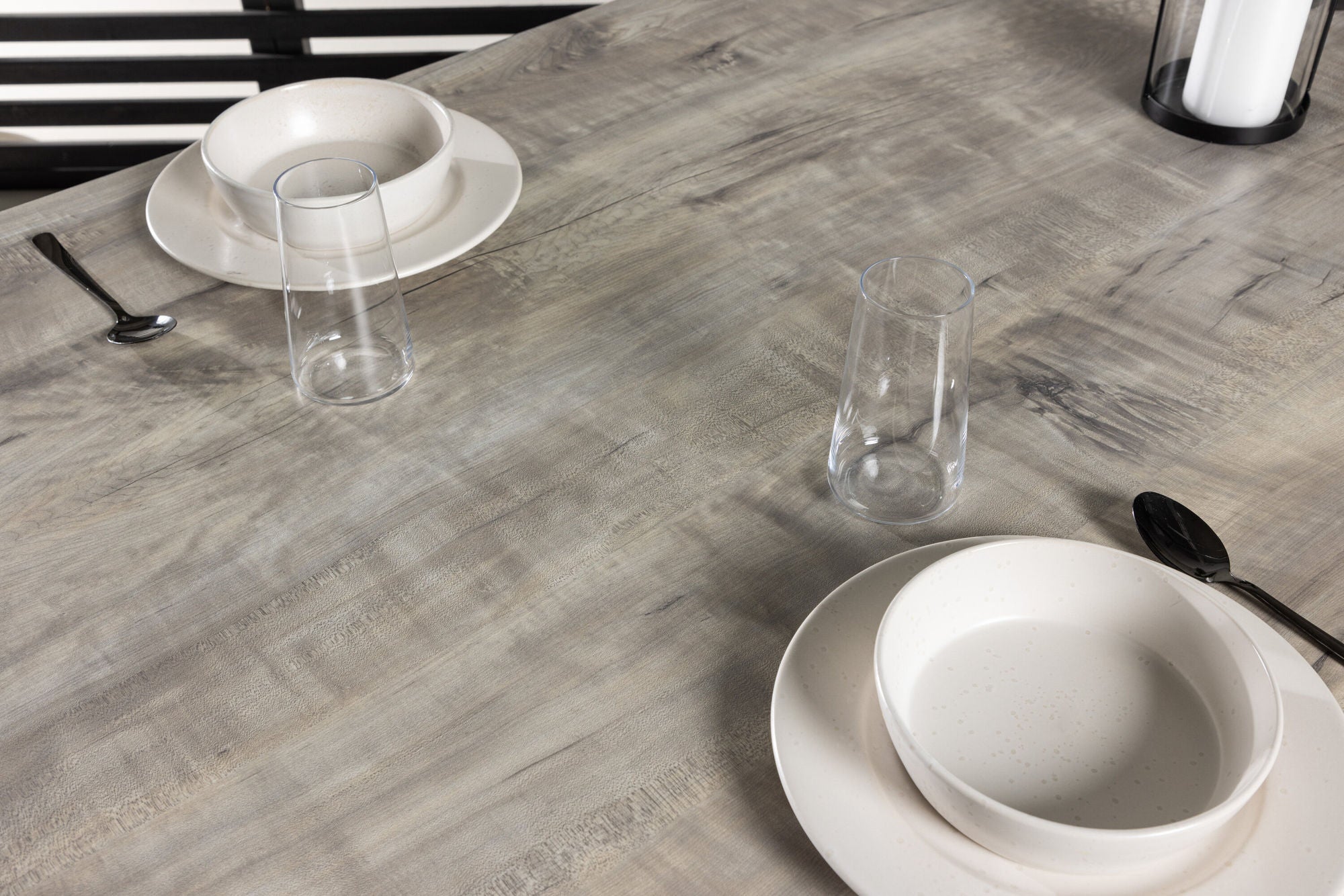Venture Home Llama spisebord 205*100 - White Alu / Grey HPL