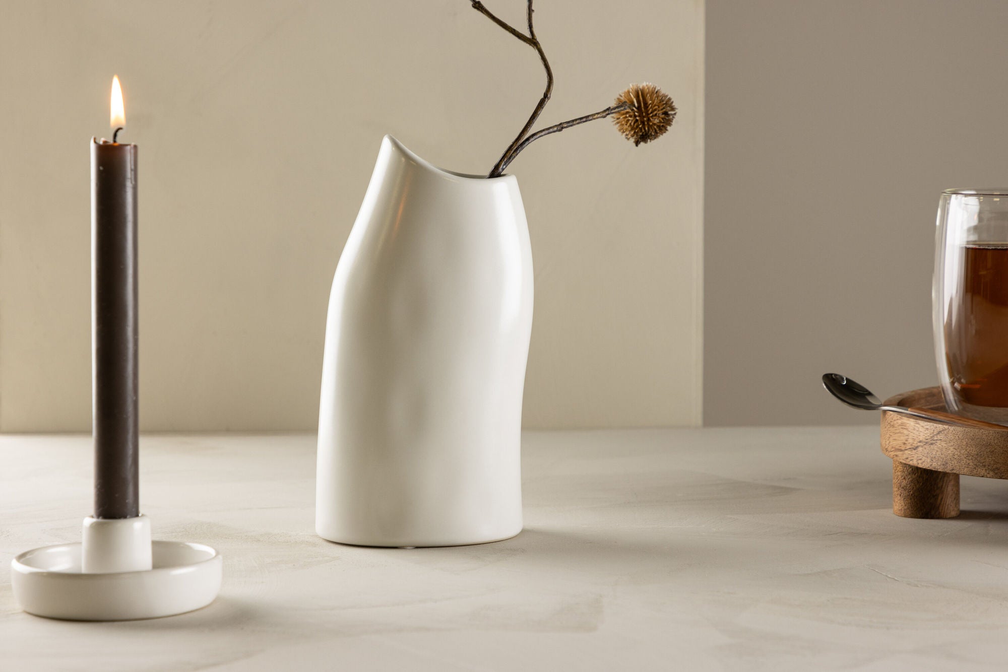 Venture Home Ernst Vase - White - 12*9*23Hcm