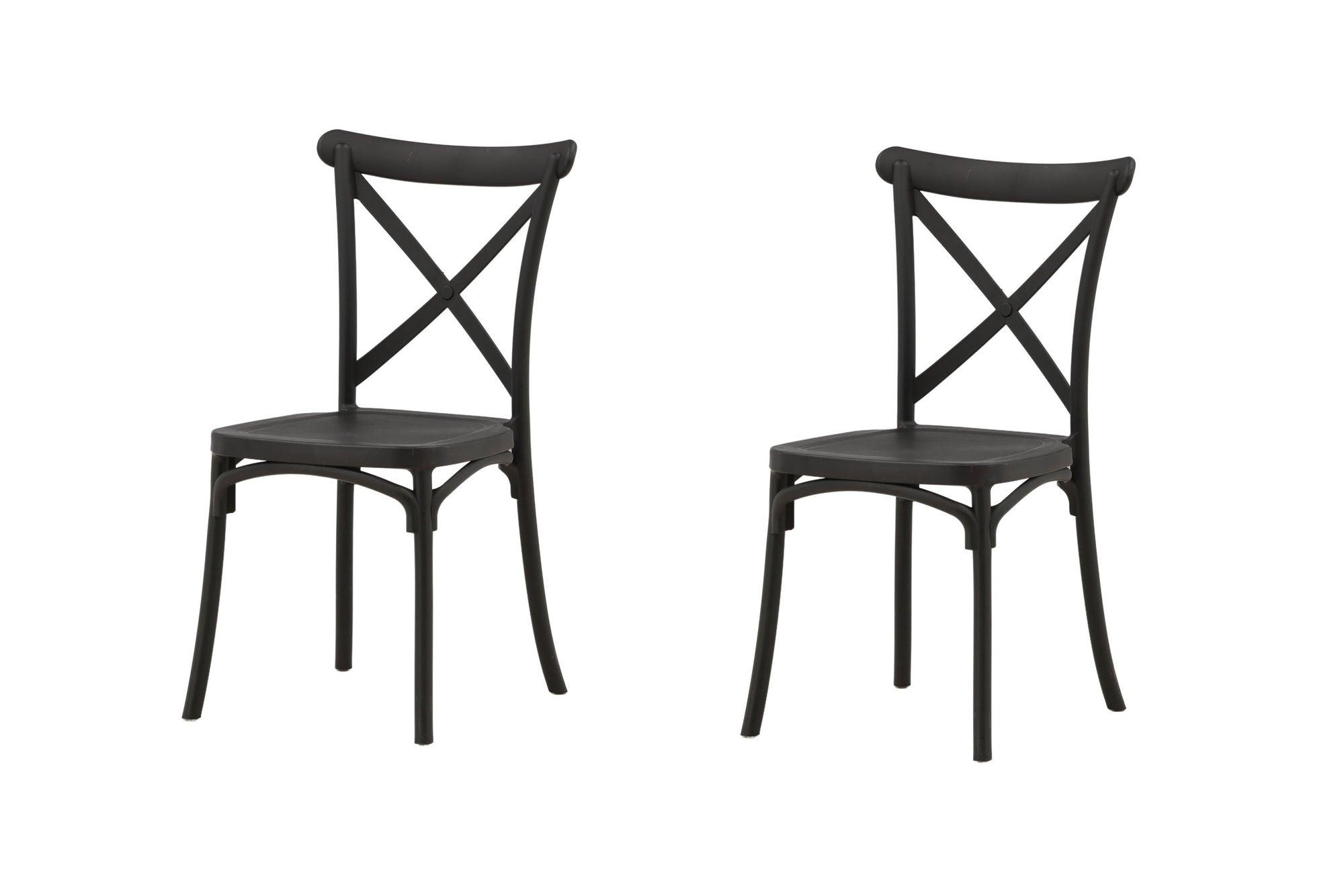 Venture Home Crosett Spisebordsstol 2-pack - Matte Black / Matte Black Plastic