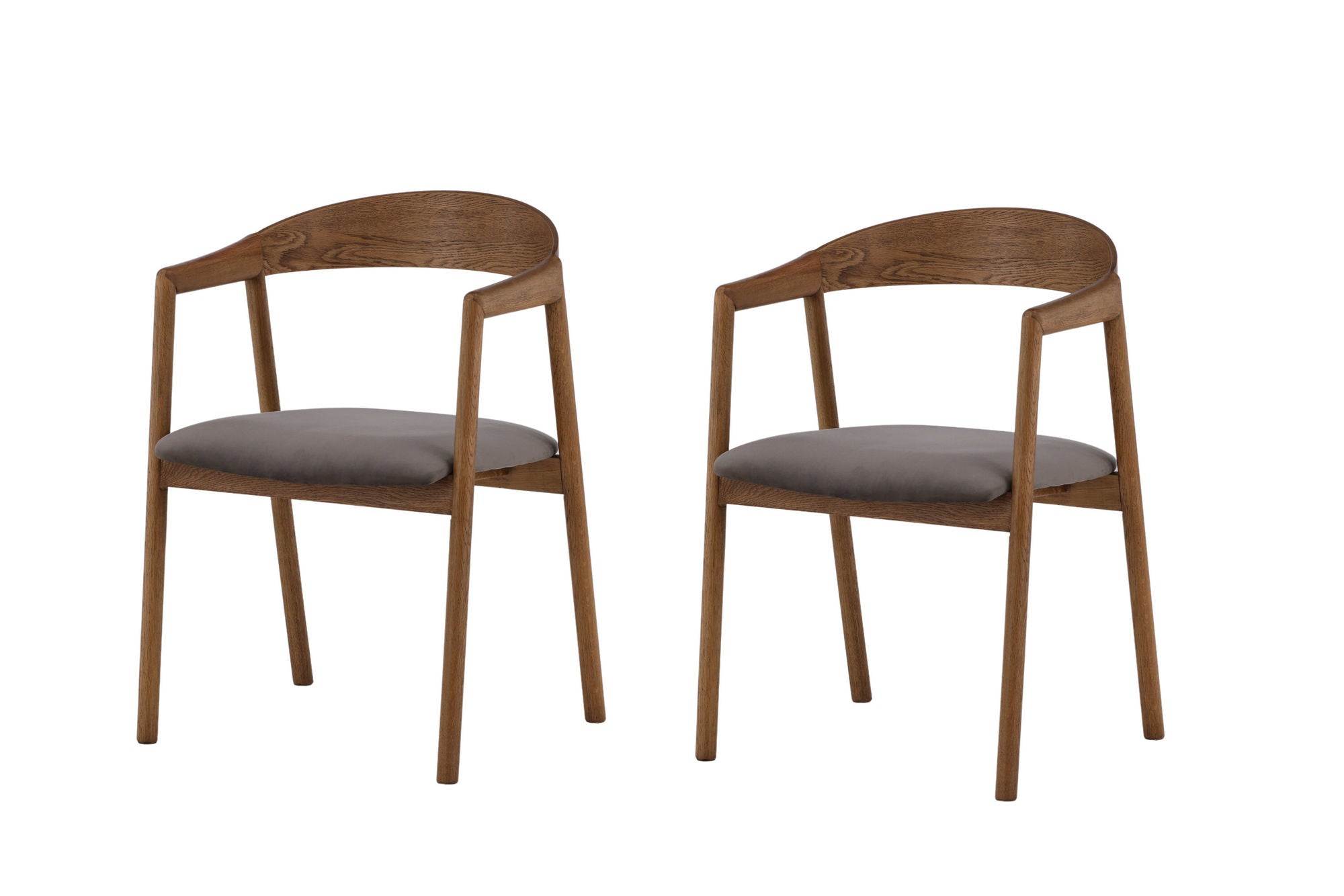 Vind Långön Spisebordsstol 2-pack - Natural / Brown Fabric