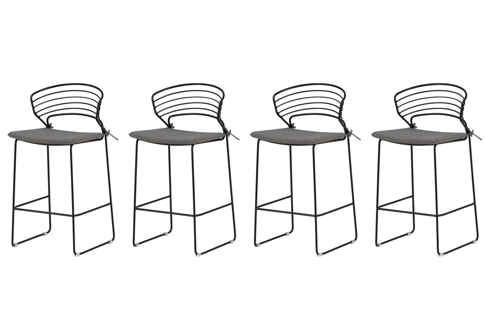 Venture Home Milano Barchair 4-pack Steel - Black / Grey