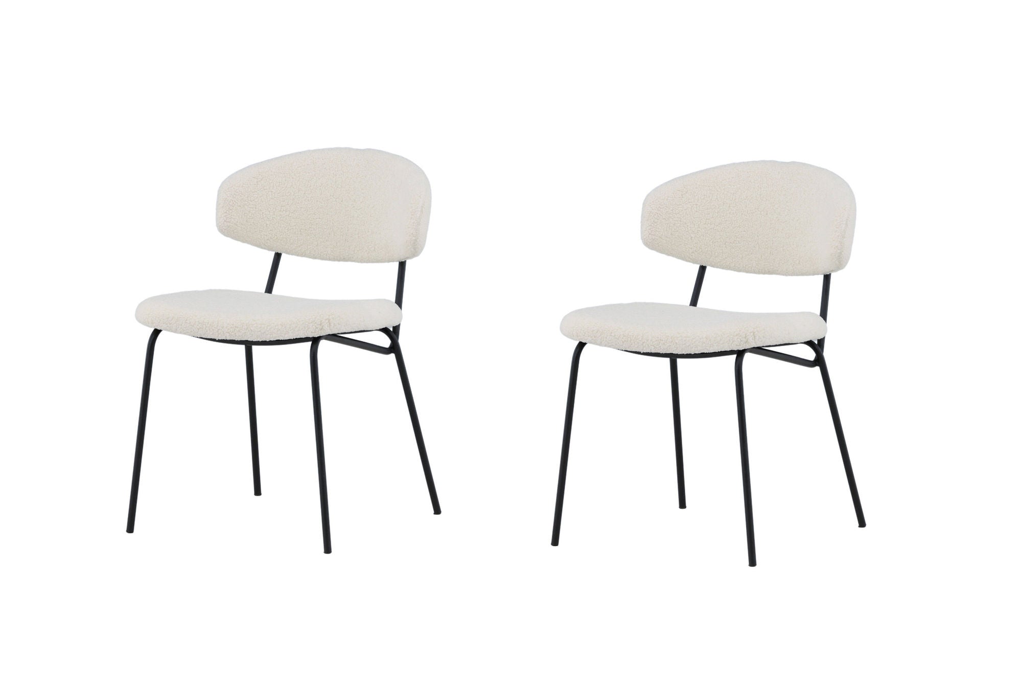 Venture Home Chico Spisebordsstol 2-pack - Black / White Boucle