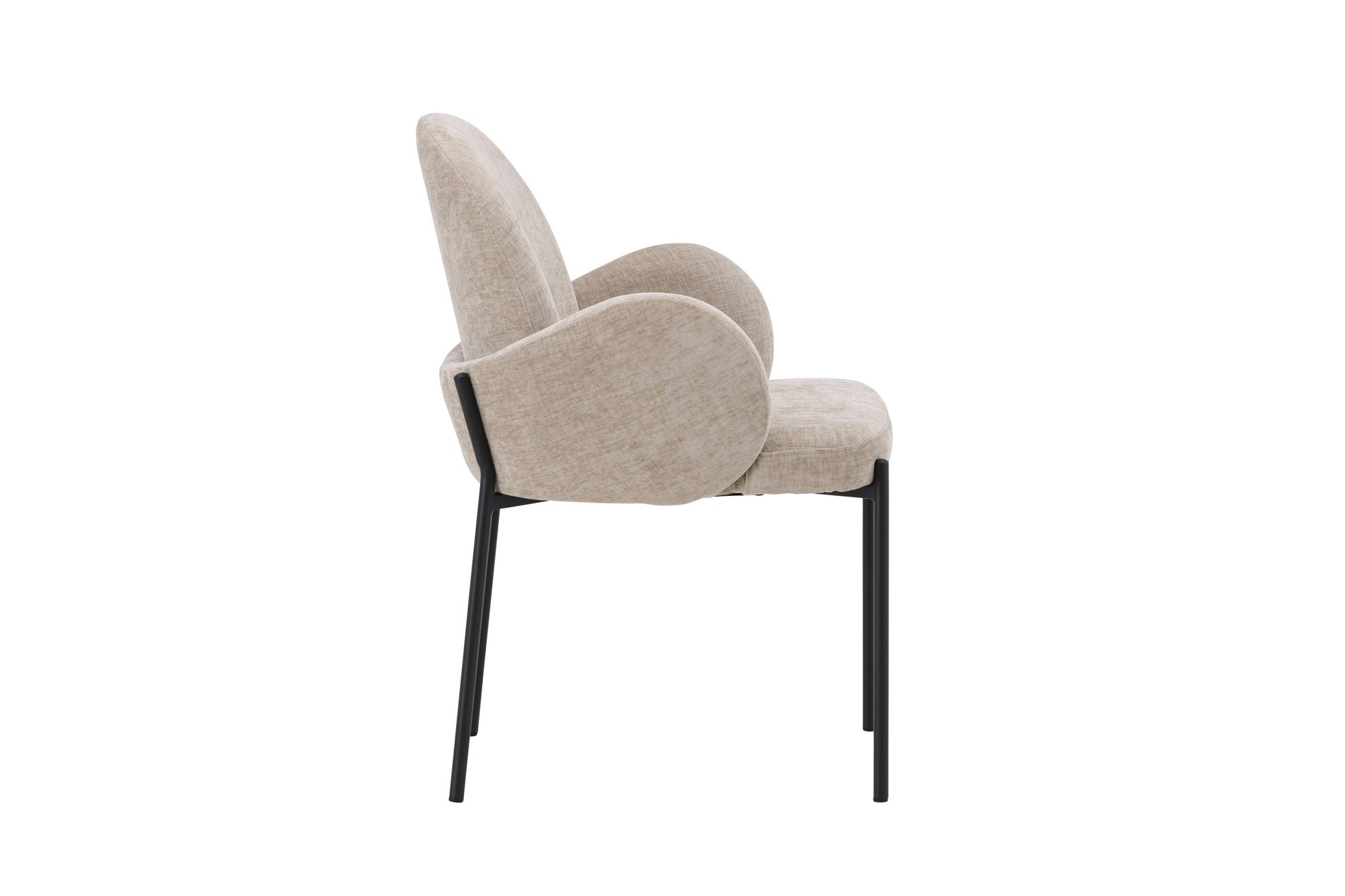 Venture Home Blom Spisebordsstol 2-Pack - Black Steel / Beige Fabric