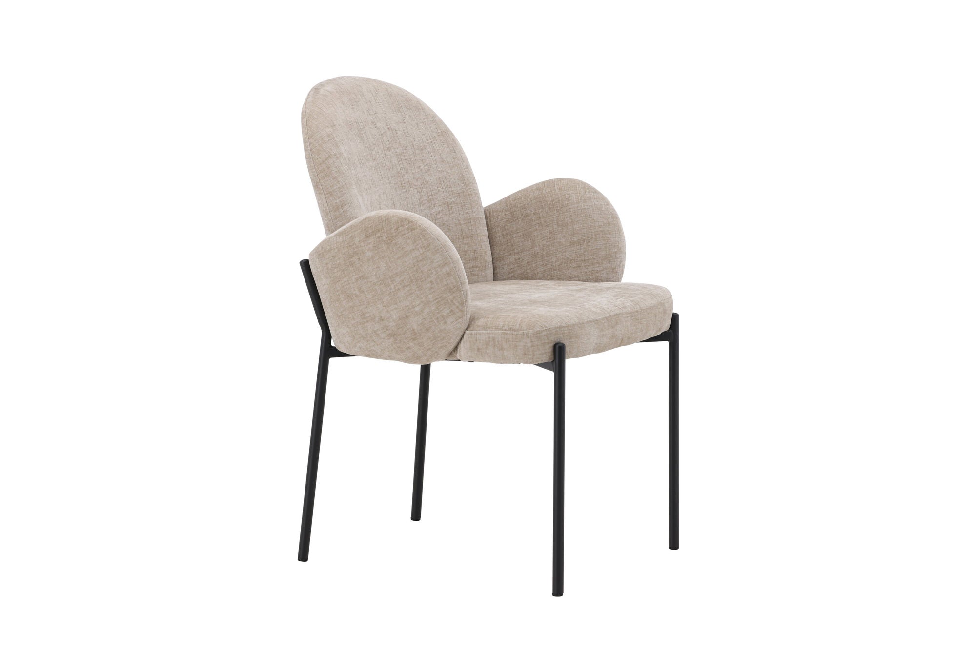 Venture Home Blom Spisebordsstol 2-Pack - Black Steel / Beige Fabric