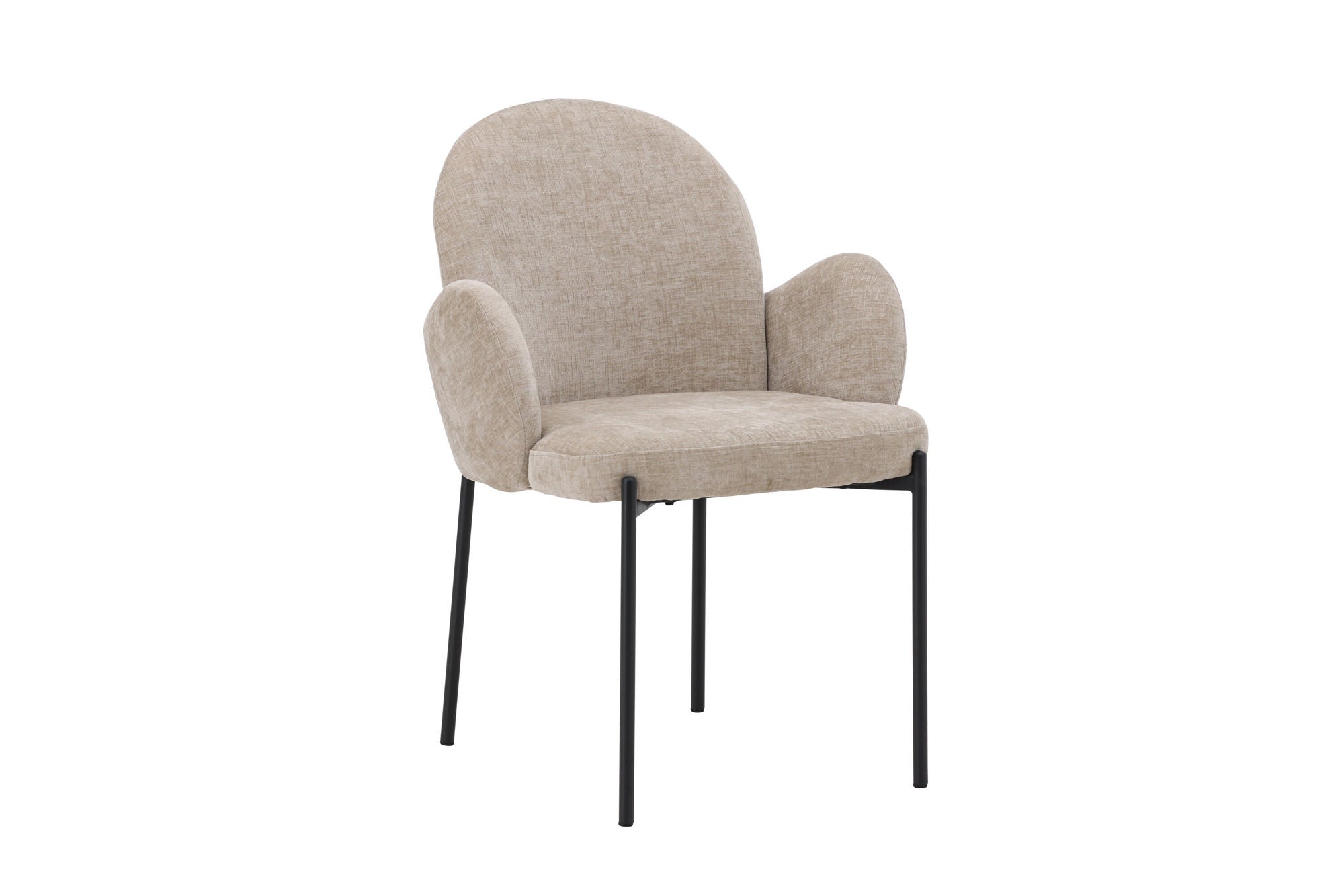 Venture Home Blom Spisebordsstol 2-Pack - Black Steel / Beige Fabric