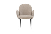 Venture Home Blom Spisebordsstol 2-Pack - Black Steel / Beige Fabric