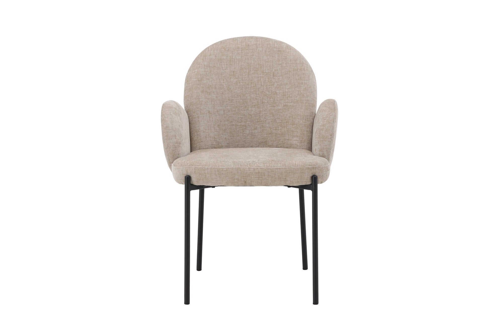 Venture Home Blom Spisebordsstol 2-Pack - Black Steel / Beige Fabric