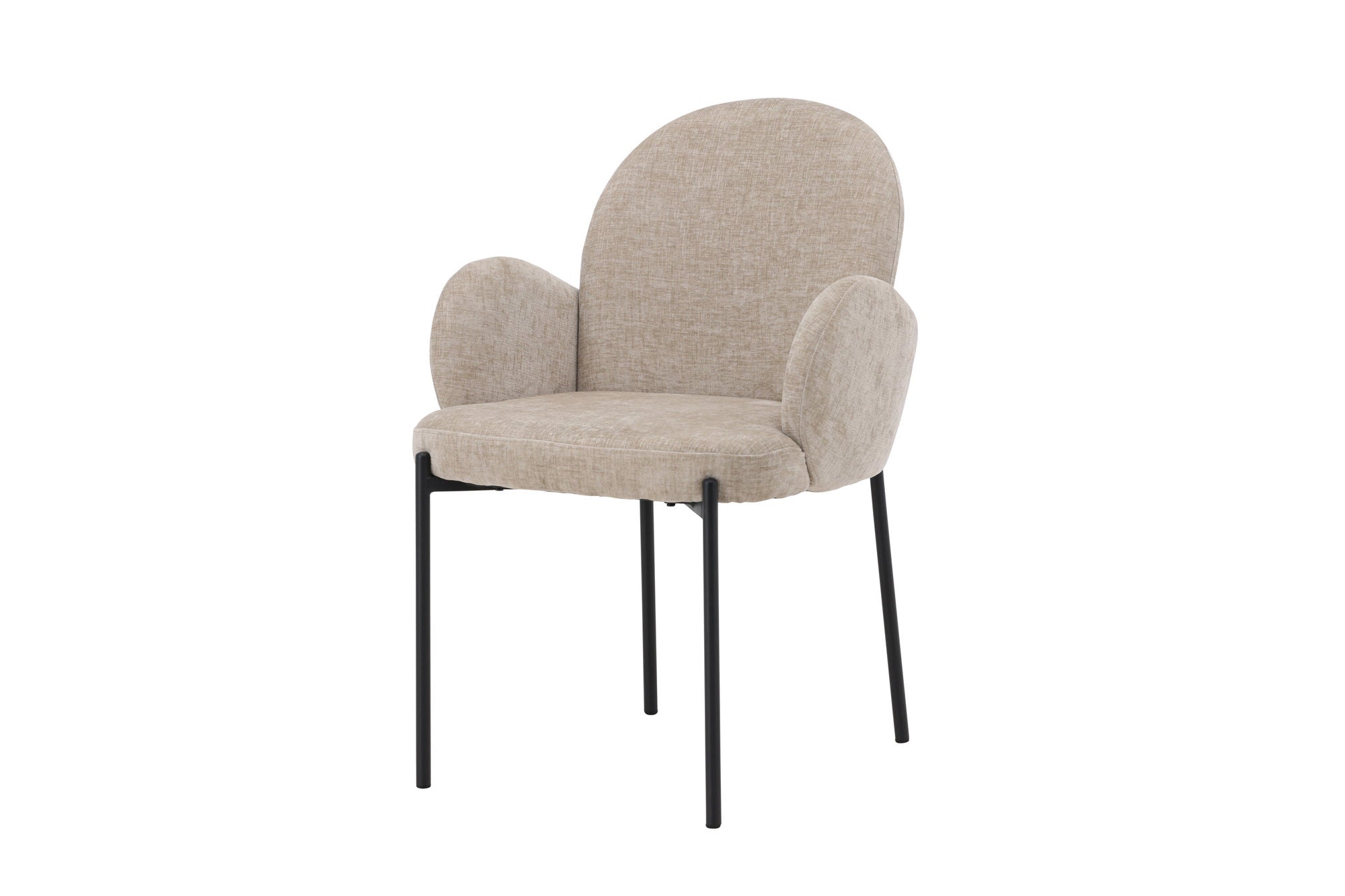 Venture Home Blom Spisebordsstol 2-Pack - Black Steel / Beige Fabric