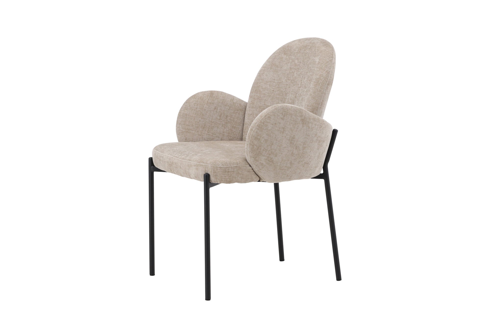 Venture Home Blom Spisebordsstol 2-Pack - Black Steel / Beige Fabric