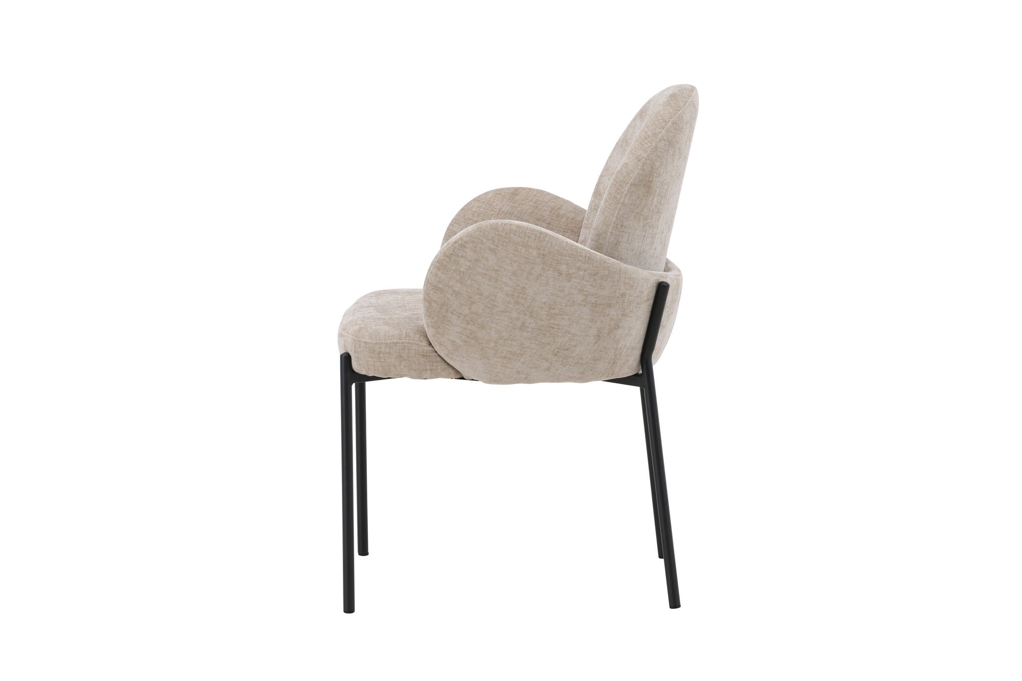 Venture Home Blom Spisebordsstol 2-Pack - Black Steel / Beige Fabric