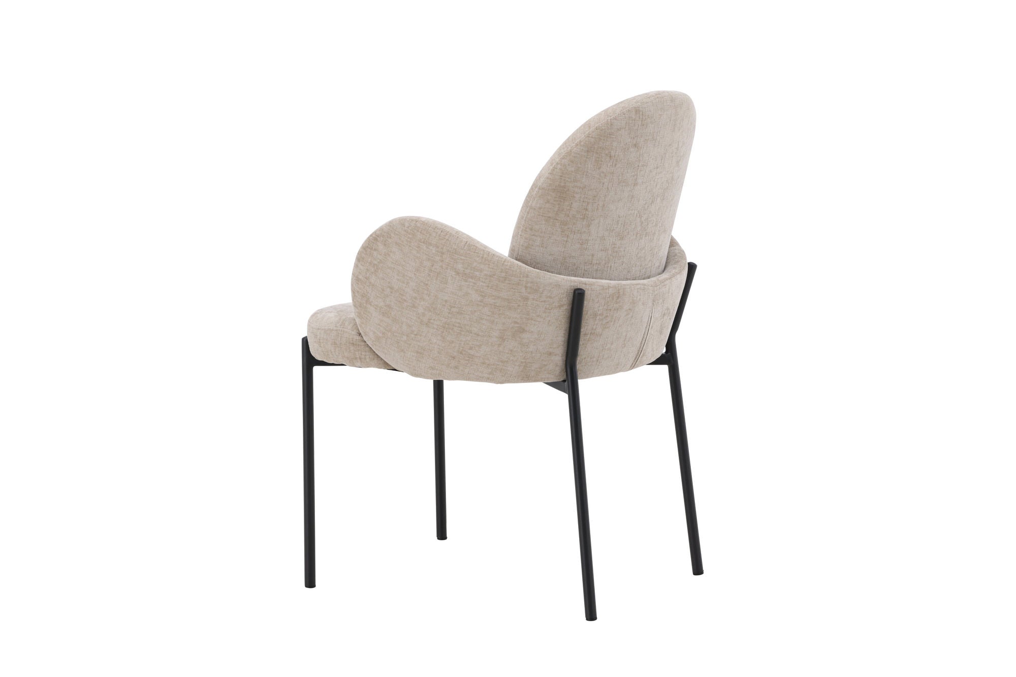 Venture Home Blom Spisebordsstol 2-Pack - Black Steel / Beige Fabric