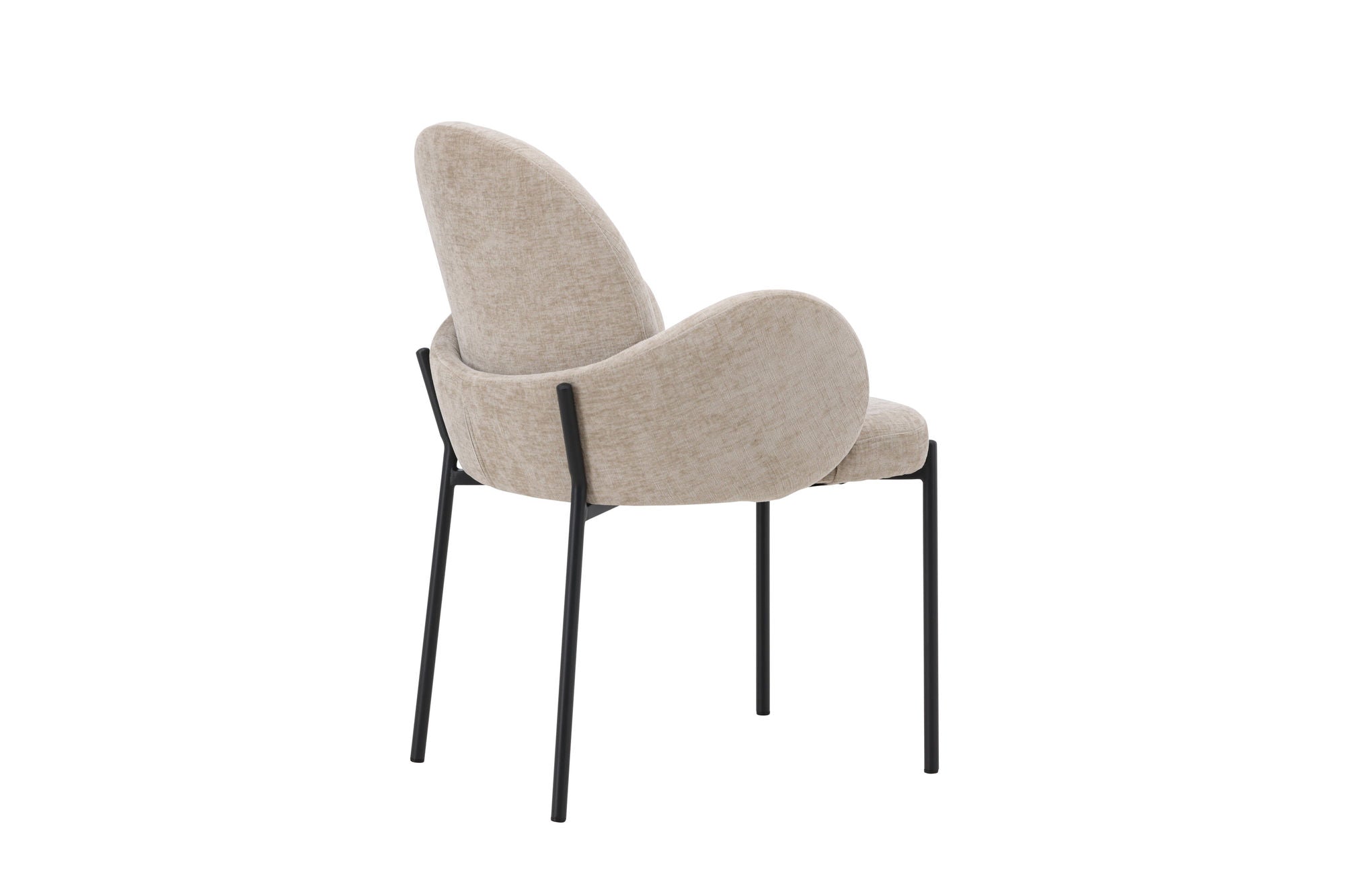 Venture Home Blom Spisebordsstol 2-Pack - Black Steel / Beige Fabric
