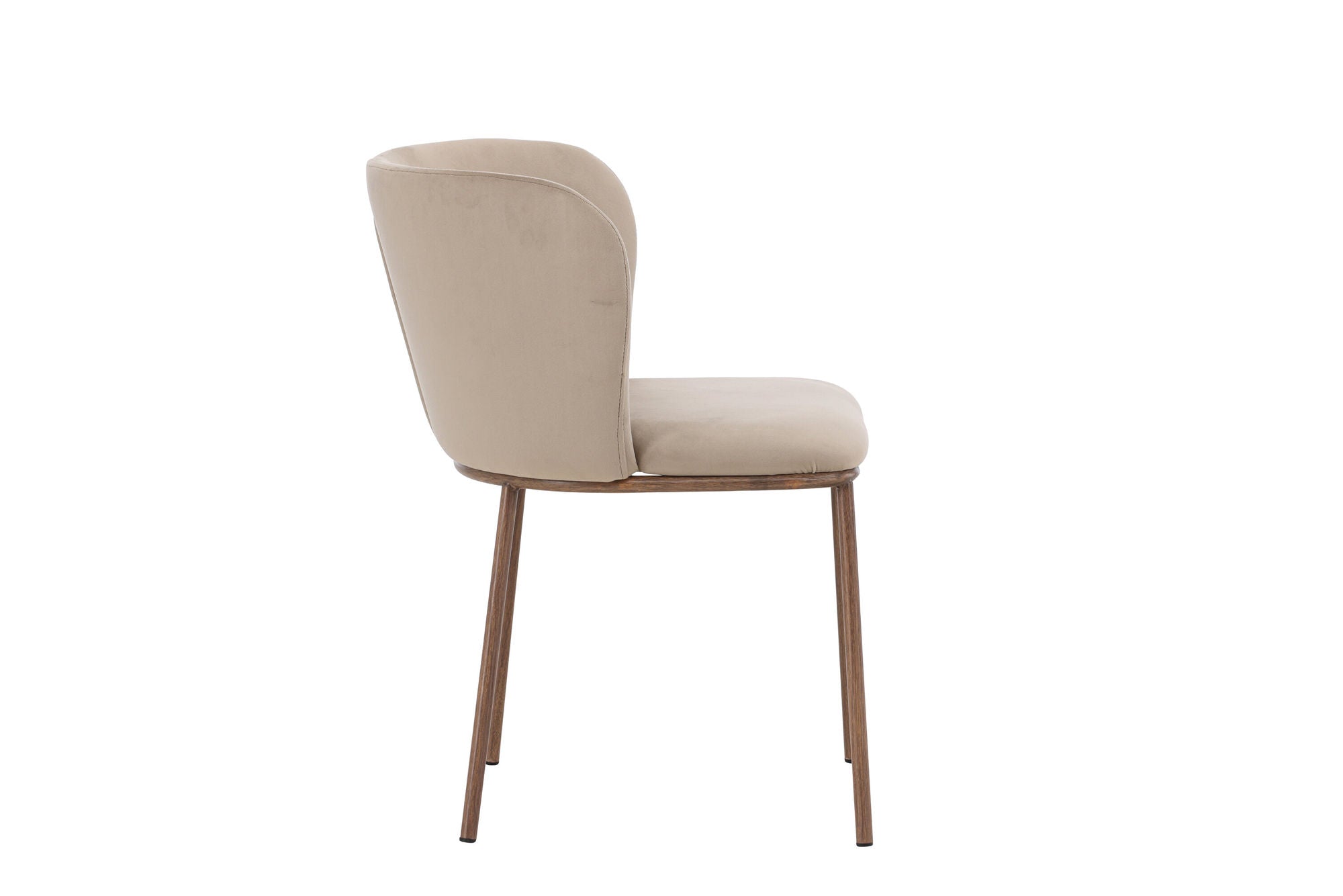 Venture Home Edina Spisebordsstol 2-Pack - Steel Woodlook 3D Paper / Beige Velvet