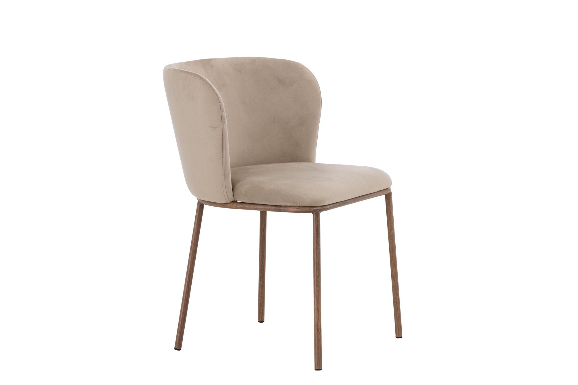 Venture Home Edina Spisebordsstol 2-Pack - Steel Woodlook 3D Paper / Beige Velvet