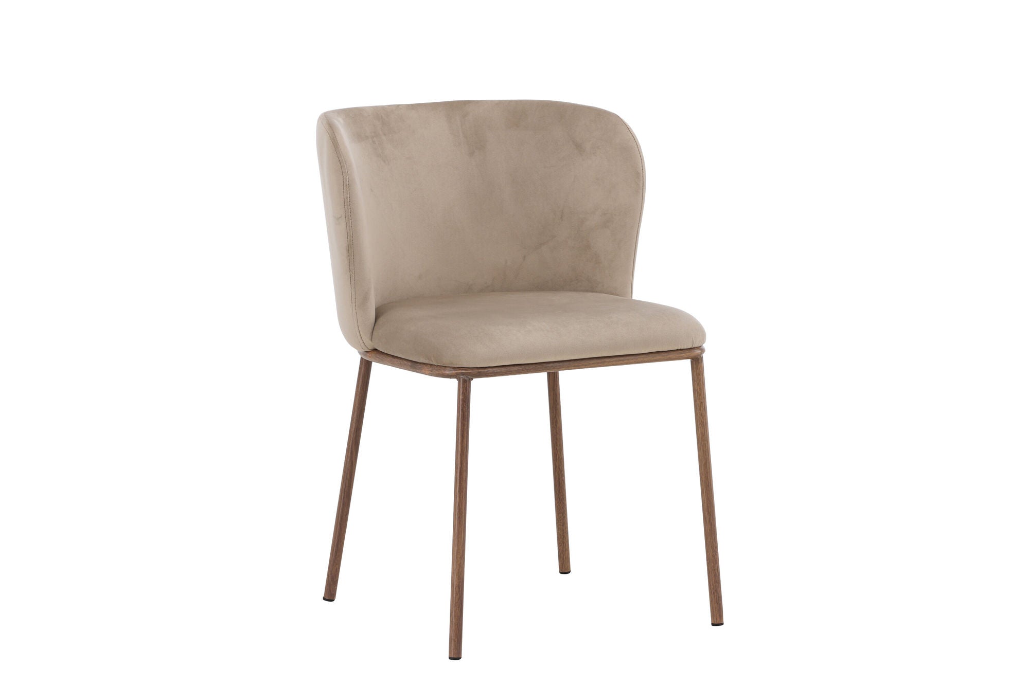 Venture Home Edina Spisebordsstol 2-Pack - Steel Woodlook 3D Paper / Beige Velvet