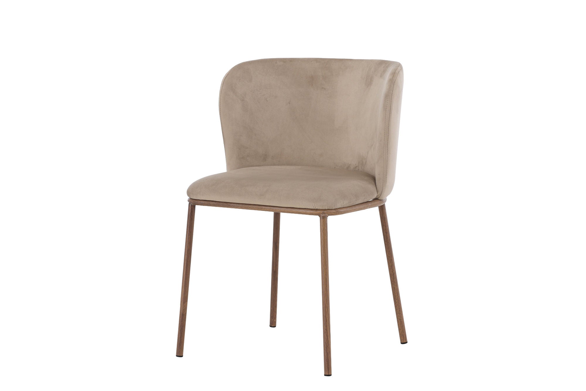 Venture Home Edina Spisebordsstol 2-Pack - Steel Woodlook 3D Paper / Beige Velvet