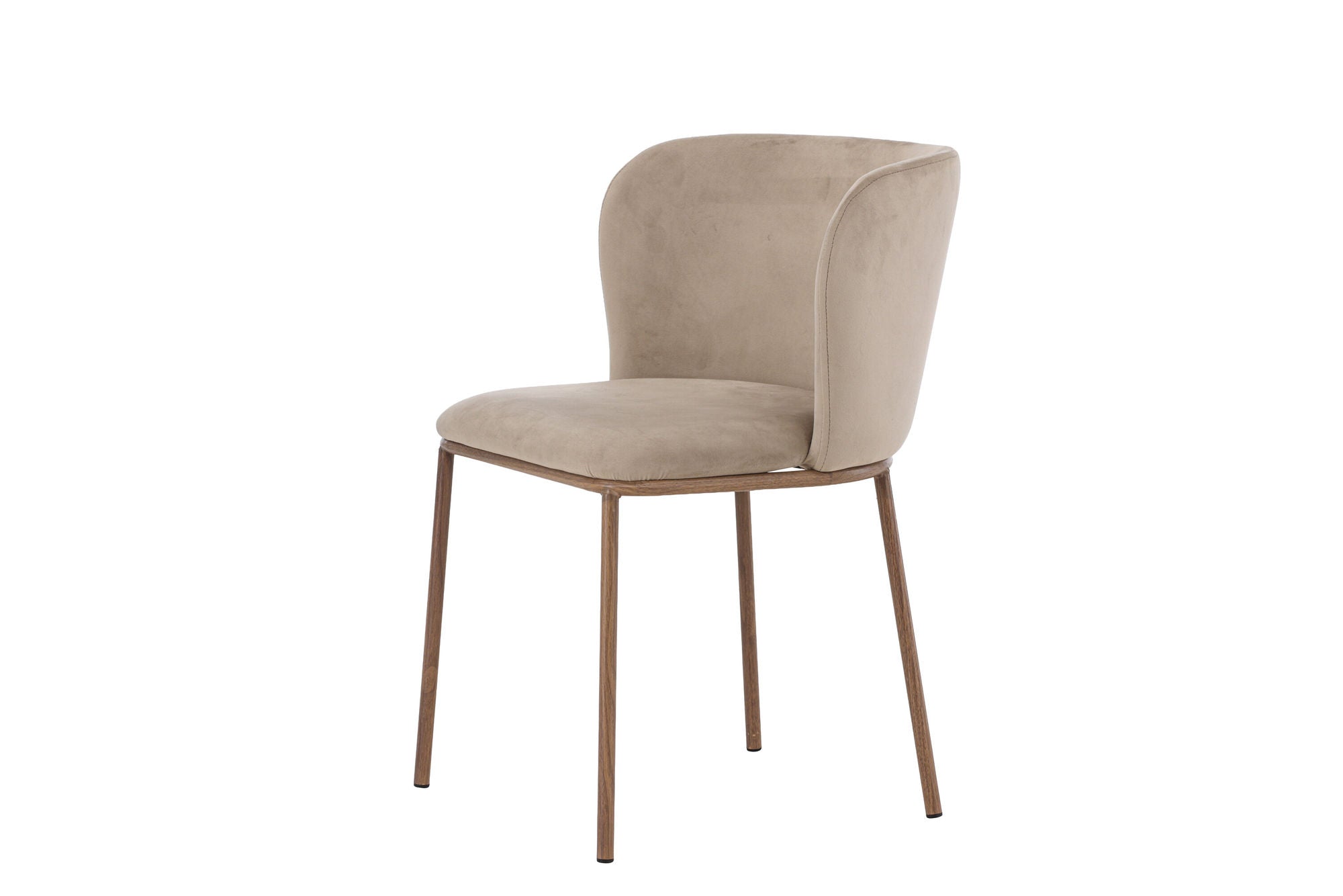 Venture Home Edina Spisebordsstol 2-Pack - Steel Woodlook 3D Paper / Beige Velvet