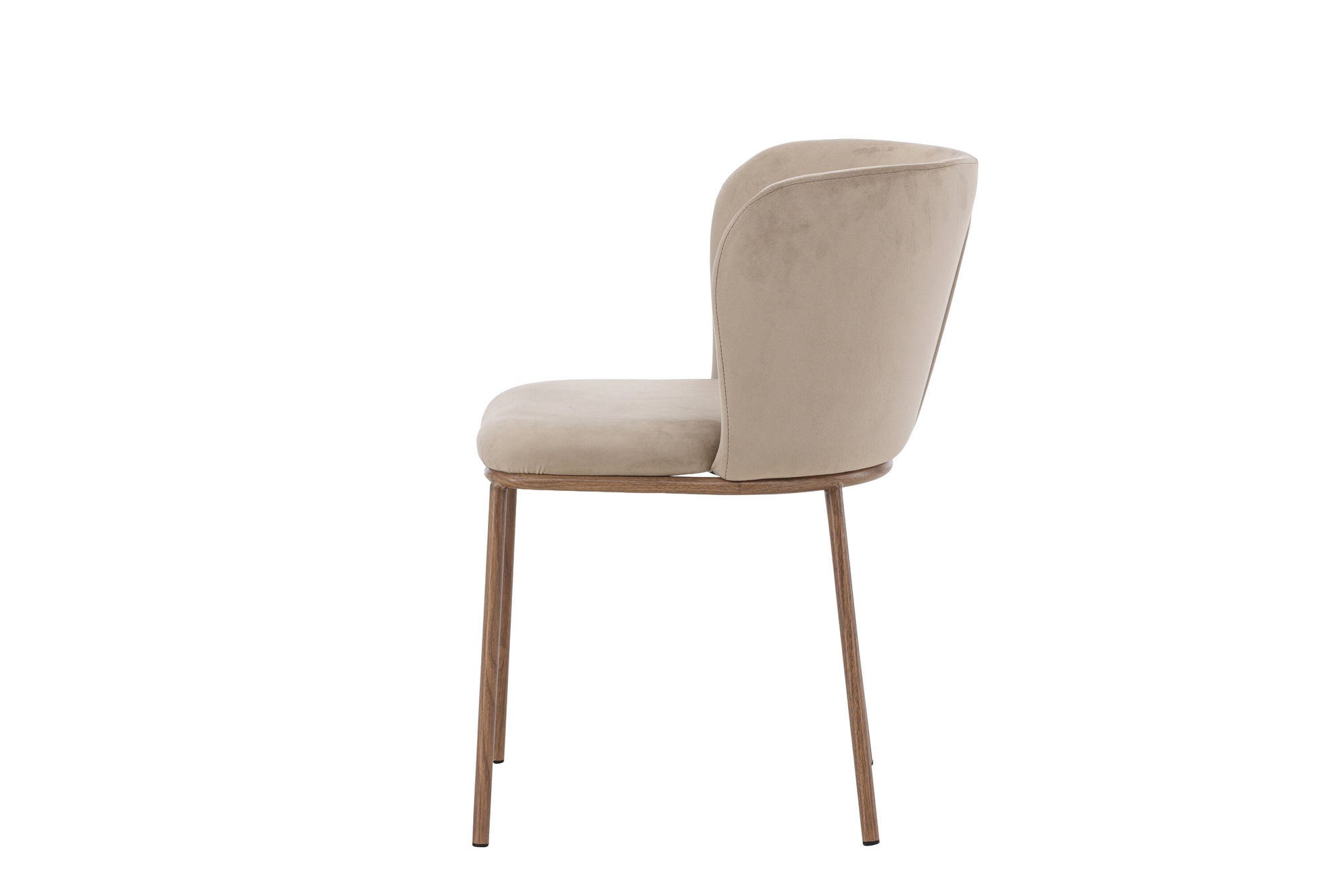 Venture Home Edina Spisebordsstol 2-Pack - Steel Woodlook 3D Paper / Beige Velvet