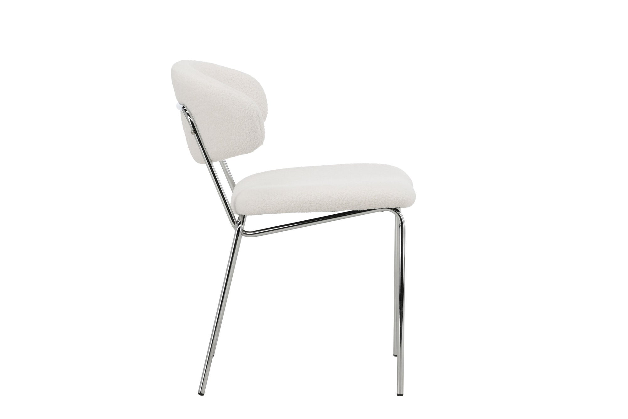 Venture Home Chico Spisebordsstol 2-Pack - Steel Chrome Legs / White Boucle