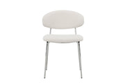 Venture Home Chico Spisebordsstol 2-Pack - Steel Chrome Legs / White Boucle