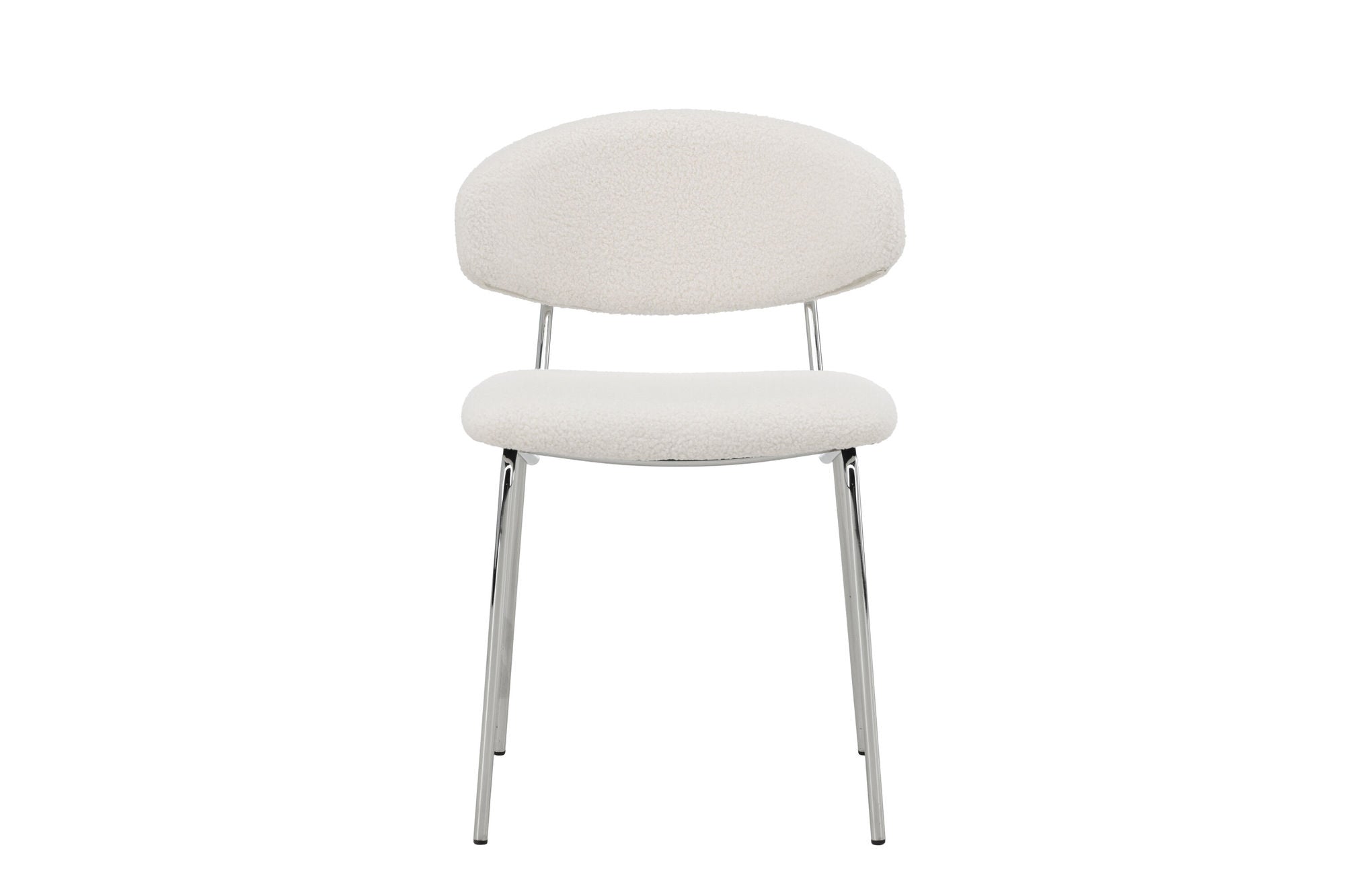 Venture Home Chico Spisebordsstol 2-Pack - Steel Chrome Legs / White Boucle
