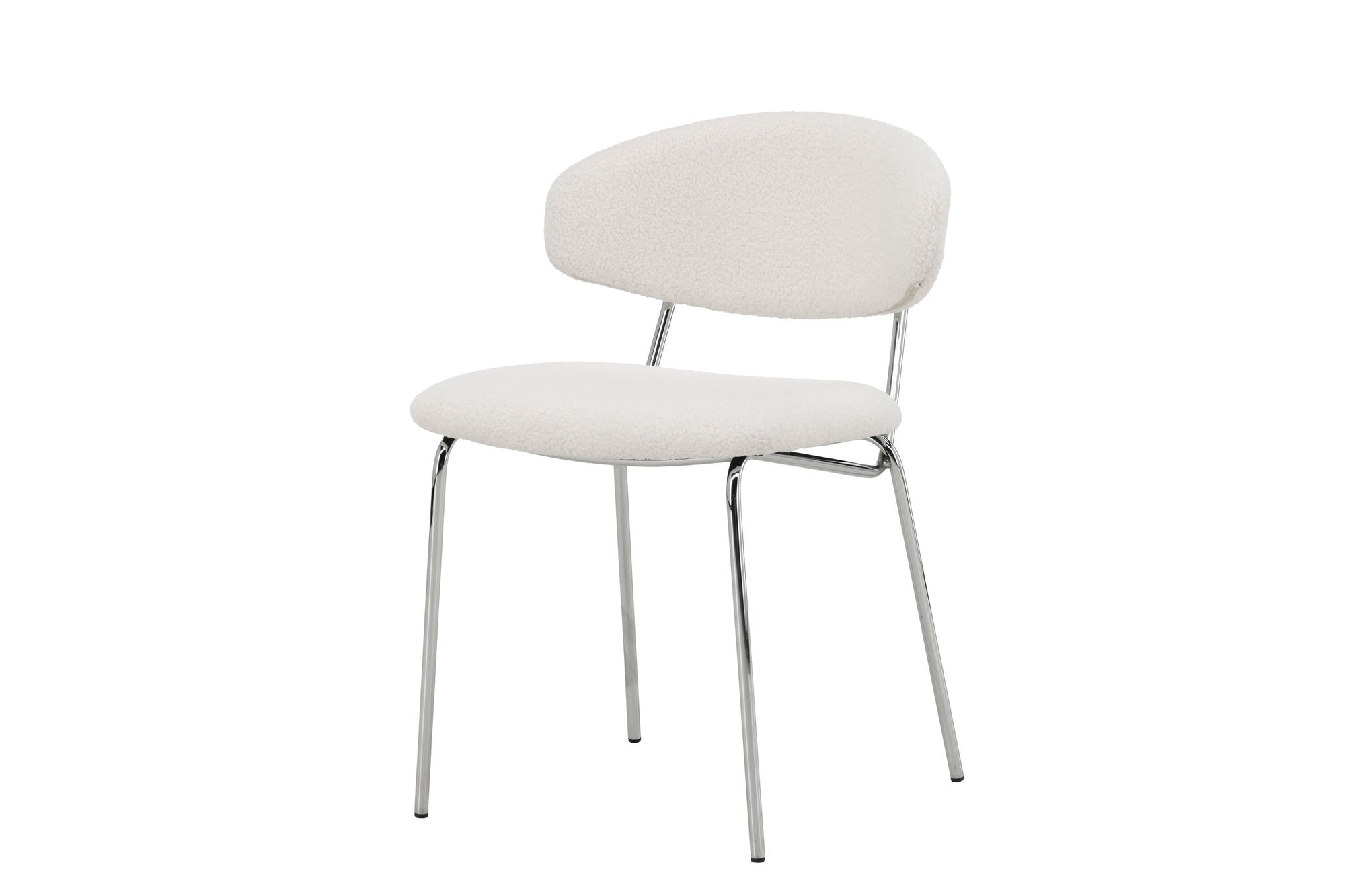 Venture Home Chico Spisebordsstol 2-Pack - Steel Chrome Legs / White Boucle