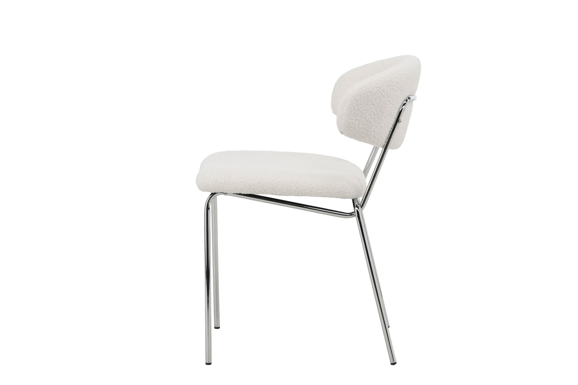 Venture Home Chico Spisebordsstol 2-Pack - Steel Chrome Legs / White Boucle