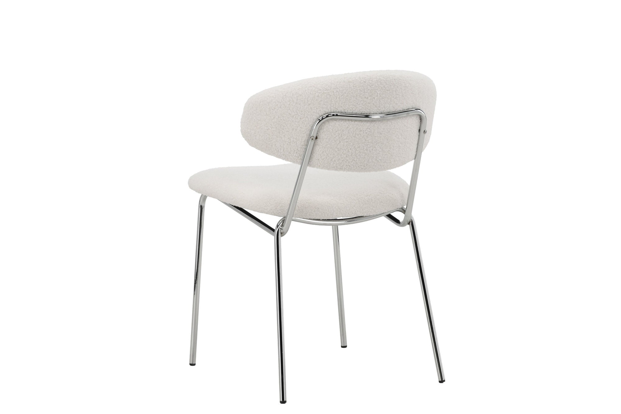 Venture Home Chico Spisebordsstol 2-Pack - Steel Chrome Legs / White Boucle