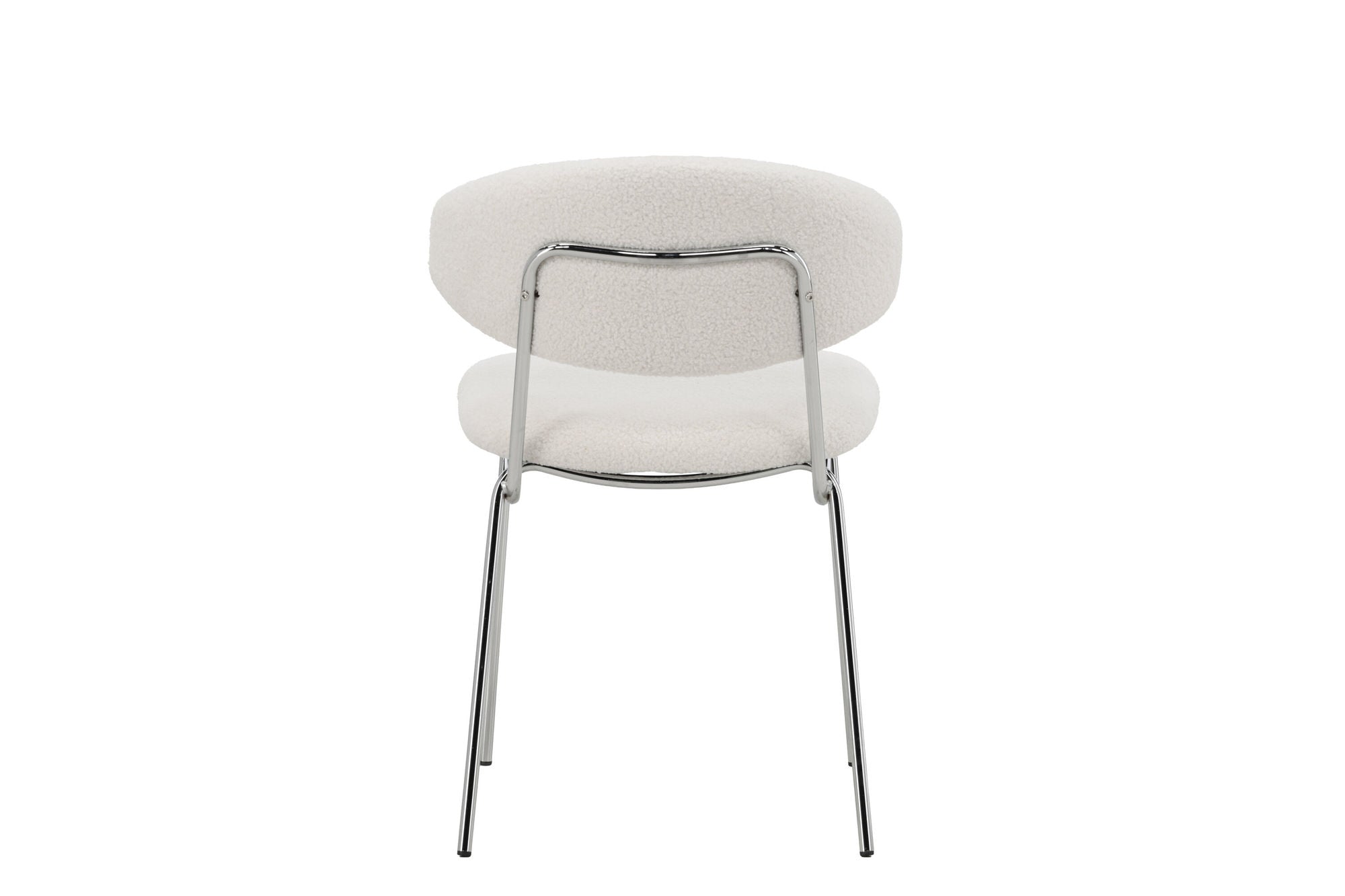Venture Home Chico Spisebordsstol 2-Pack - Steel Chrome Legs / White Boucle