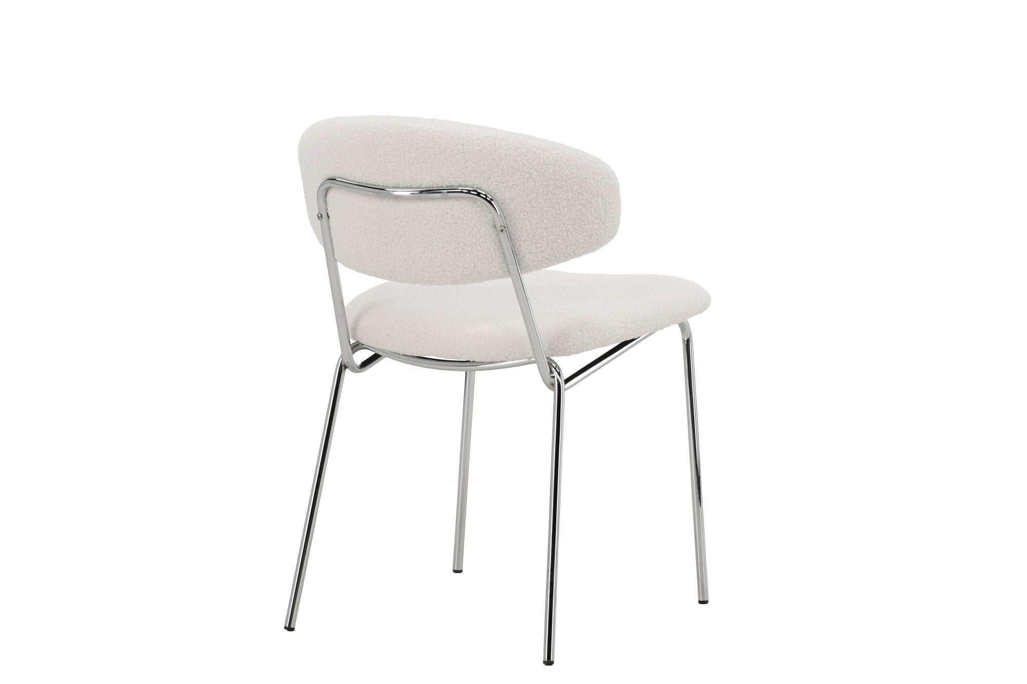 Venture Home Chico Spisebordsstol 2-Pack - Steel Chrome Legs / White Boucle