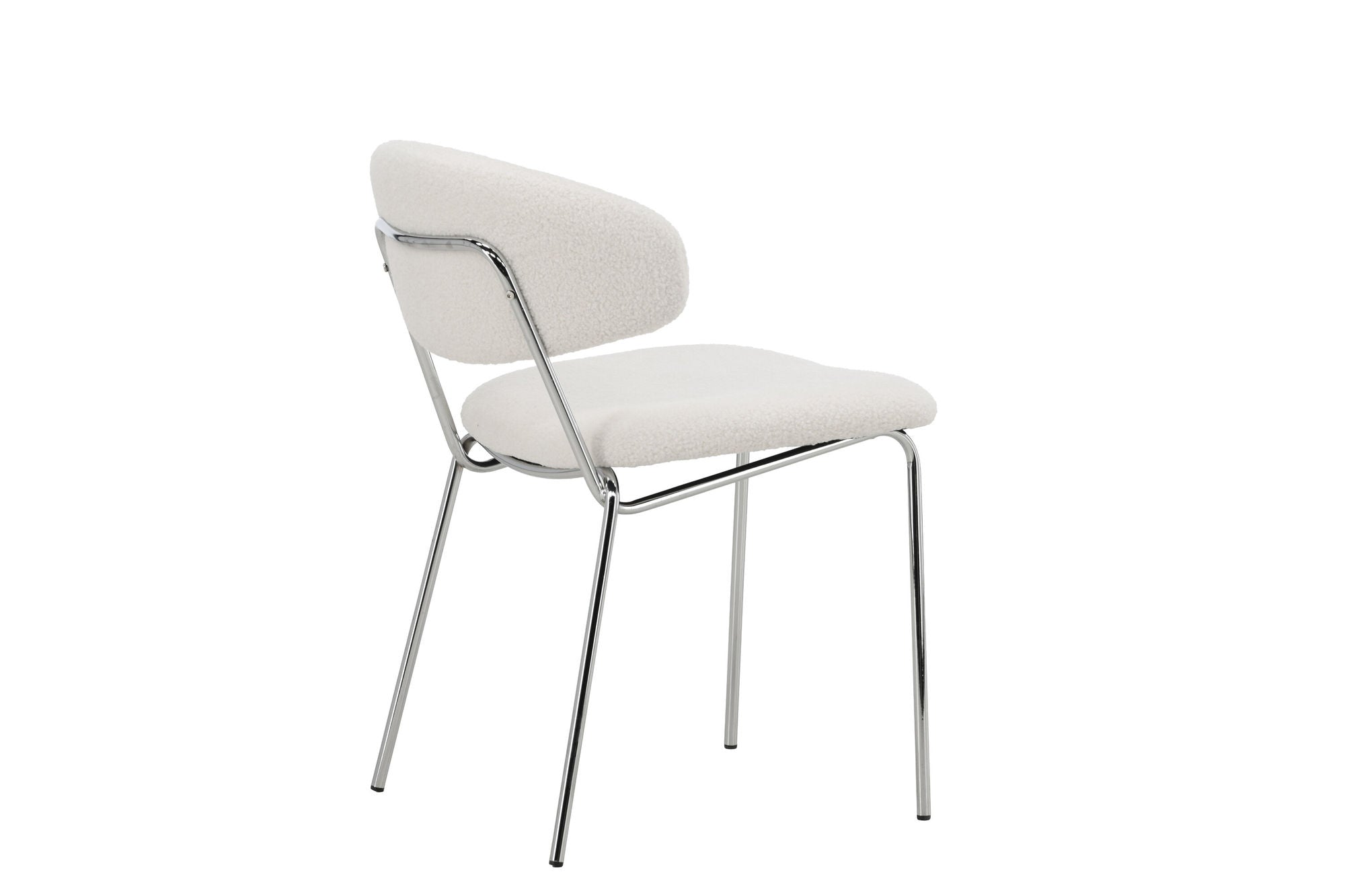 Venture Home Chico Spisebordsstol 2-Pack - Steel Chrome Legs / White Boucle
