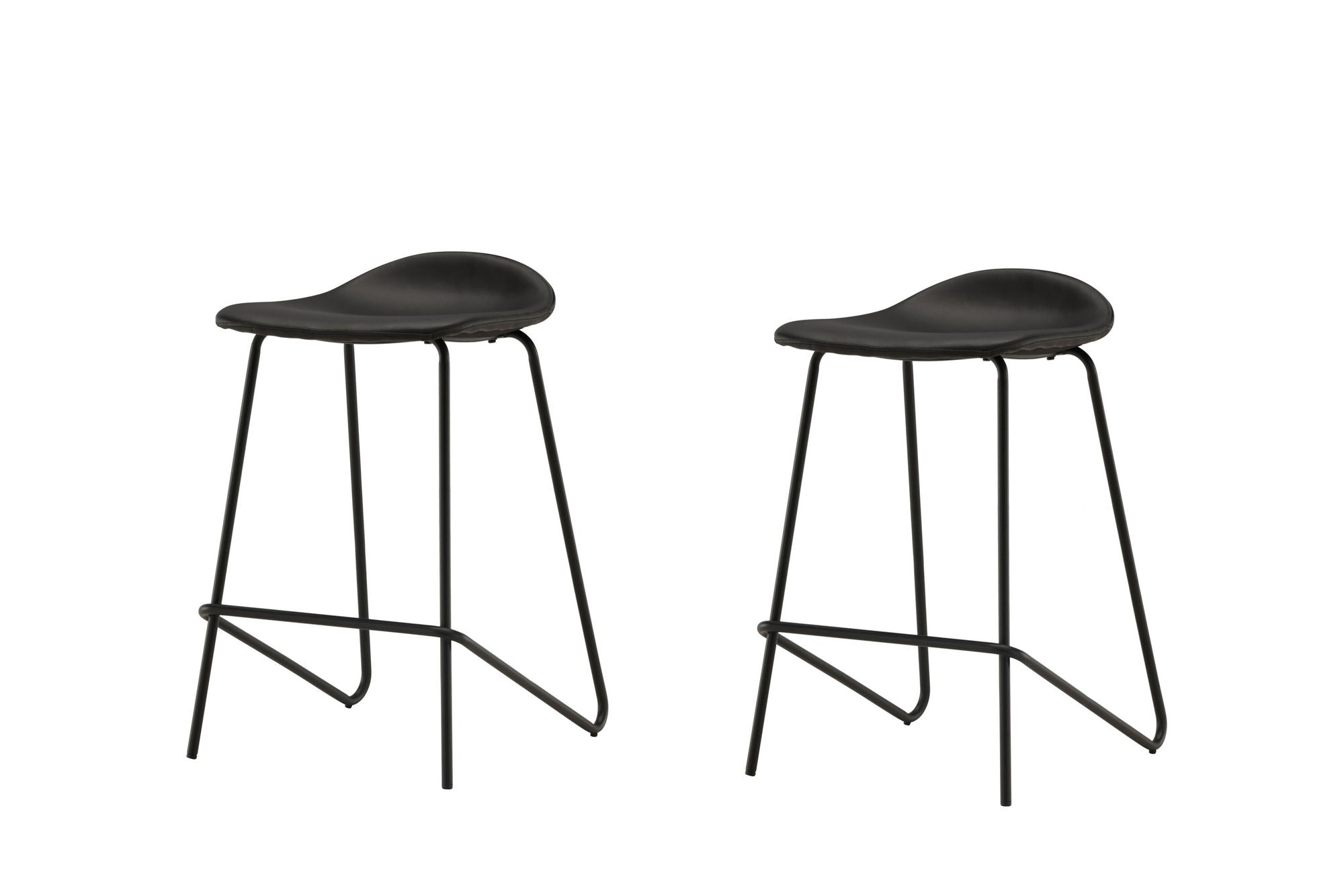 Vind Grebbestad Bar stol 2-pack - Black / Black PU