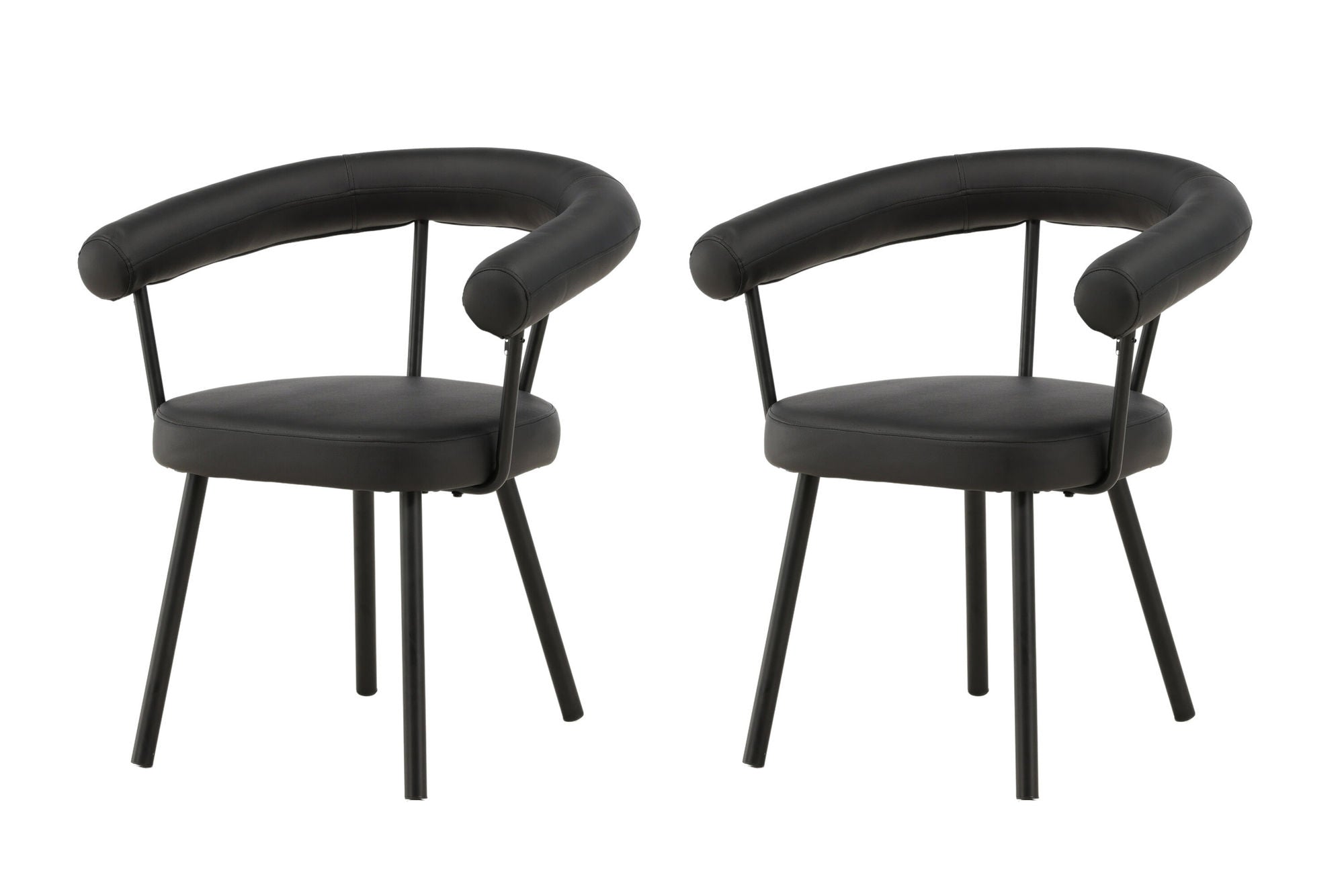 Vind Västerås x Josefin Lustig - Spisebordsstol 2-pack - Matte Black / Black PU
