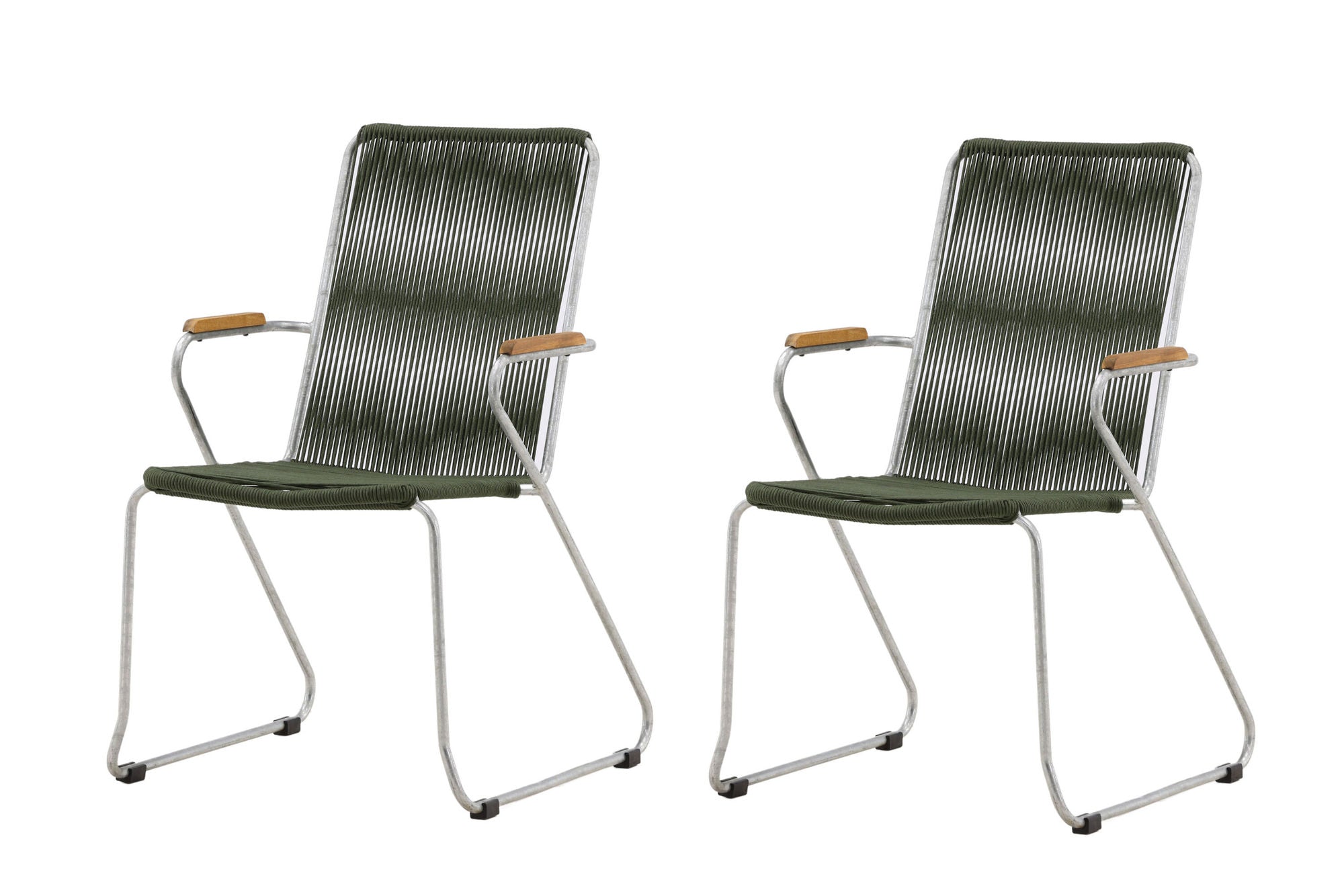 Venture Home Bois Diningchair 2-pack Steel - Silver / Green Rope