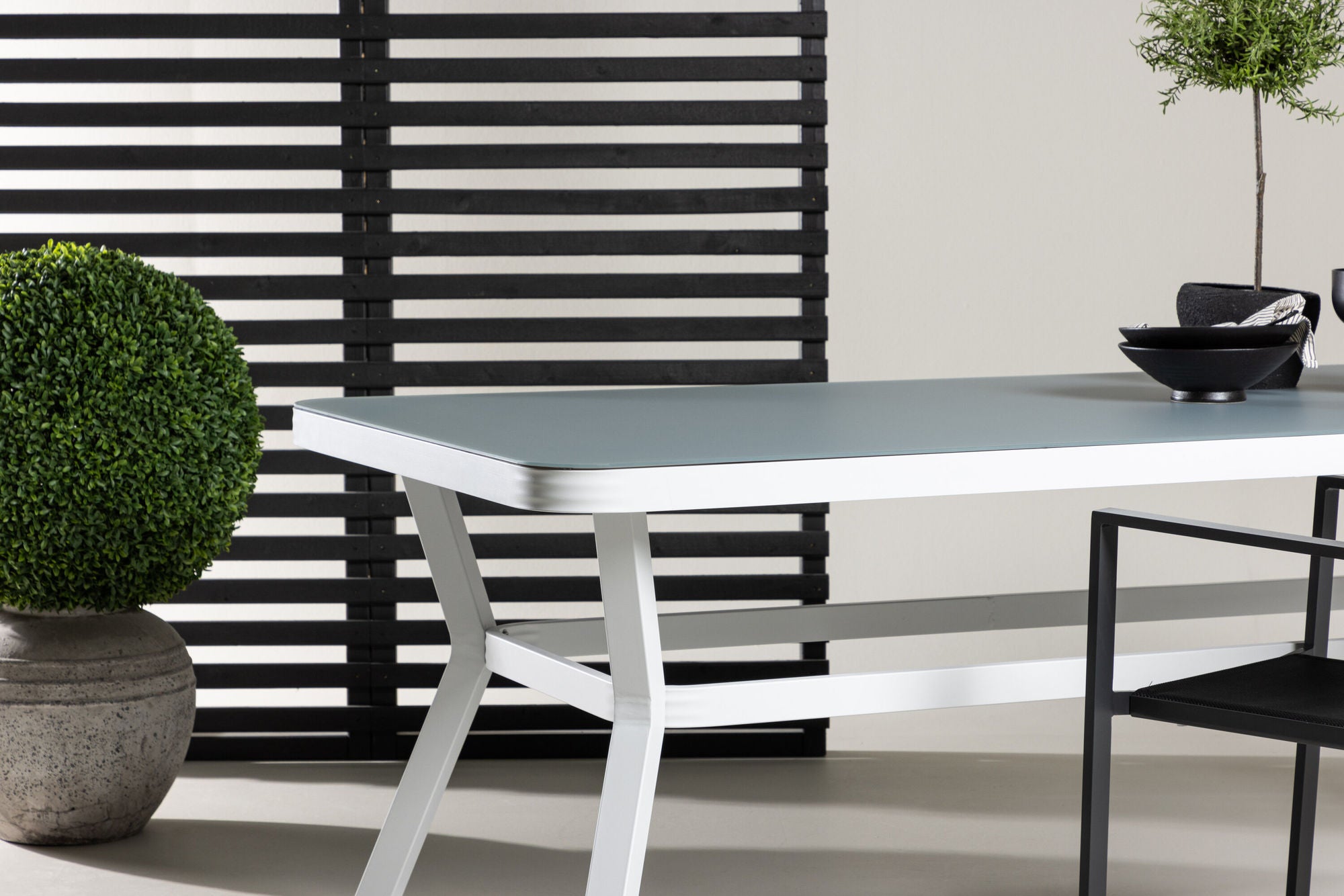 Venture Home Virya spisebord - White Alu / Grey Glass - big bord
